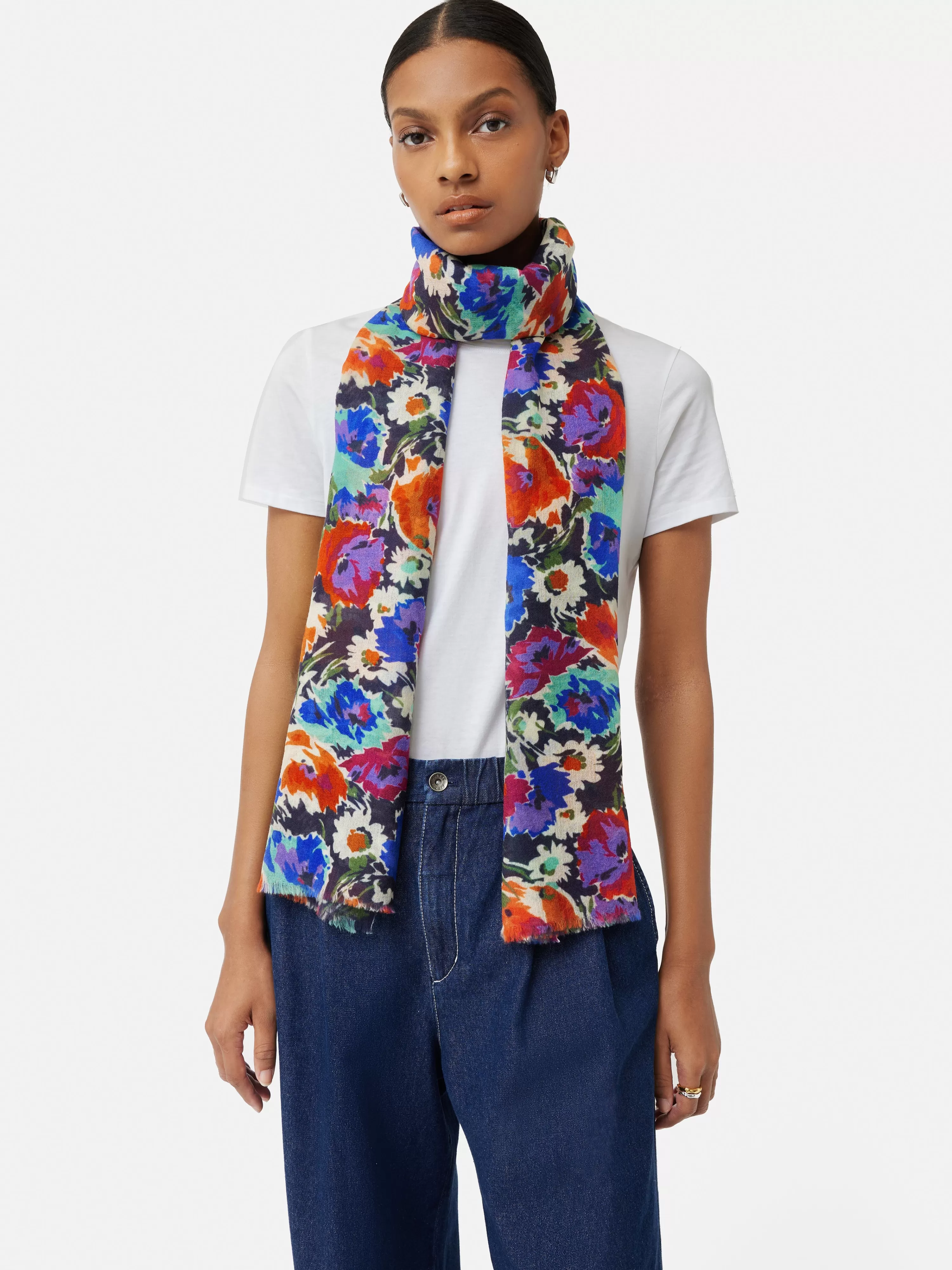 Jigsaw Abstract Meadow Gauze Scarf-Women Ponchos & Scarves