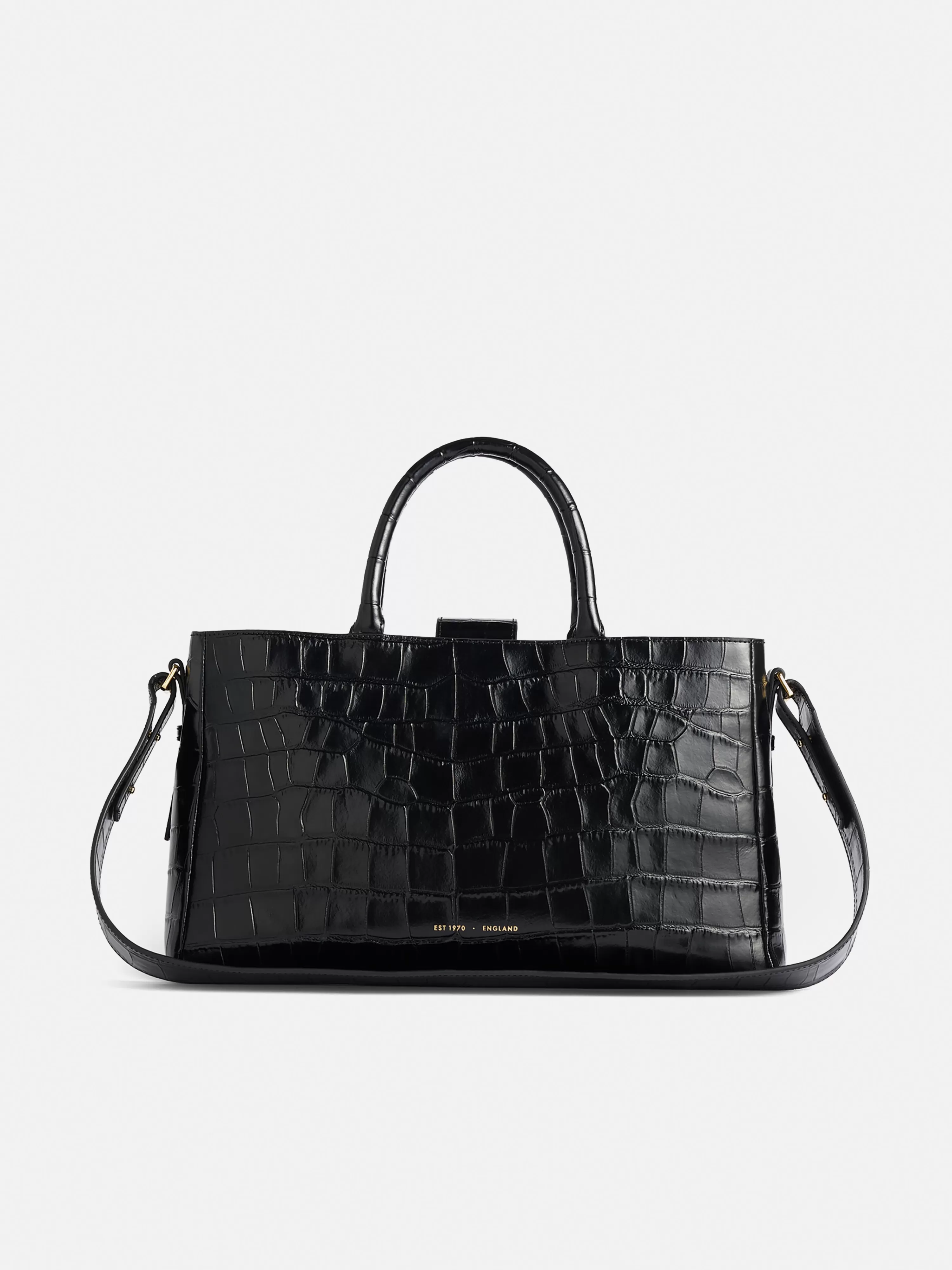 Jigsaw Adela Croc Leather Tote-Women Leather Accessories