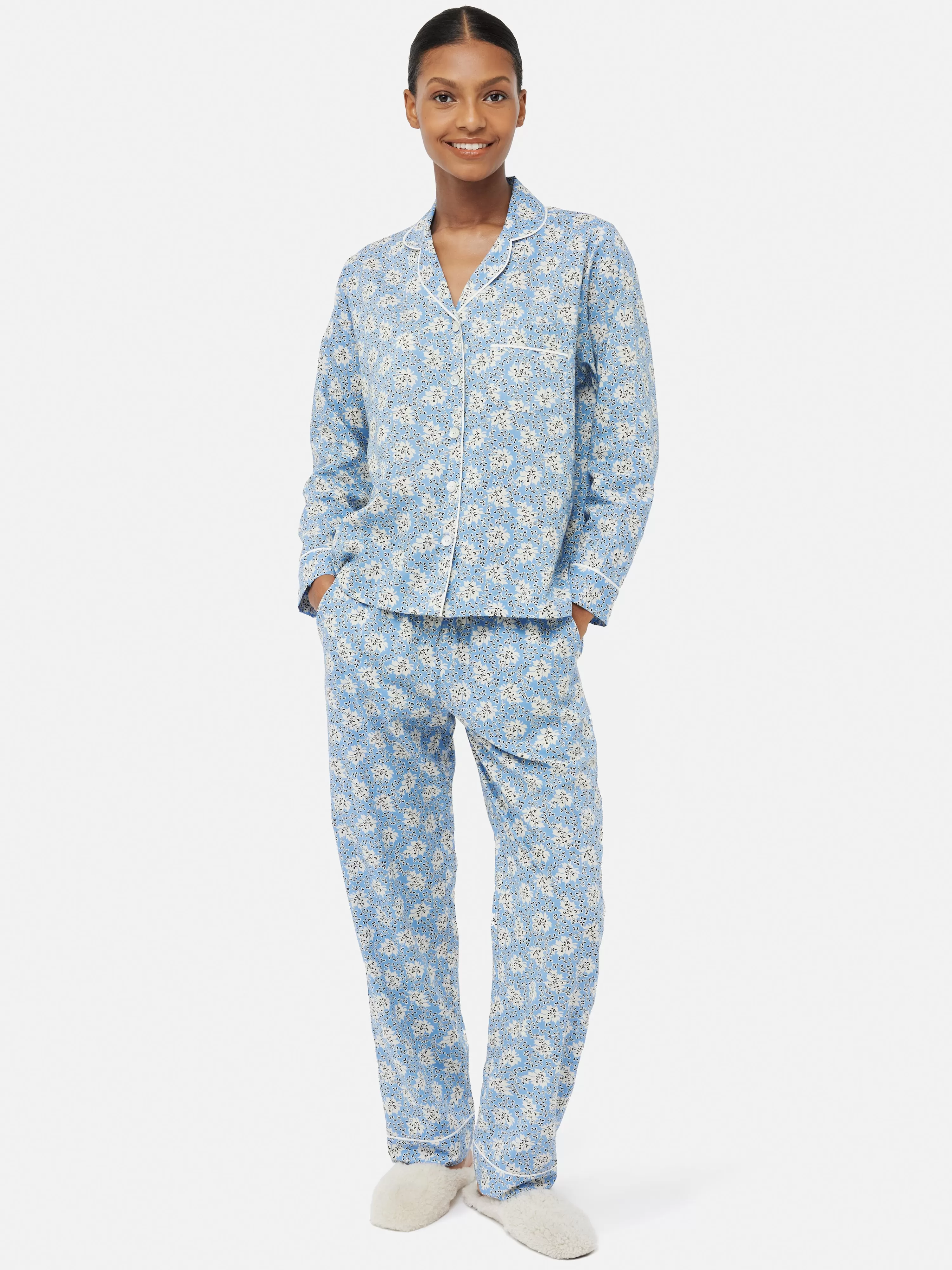 Jigsaw Block Leaf Pyjama-Women Pyjamas & Loungewear