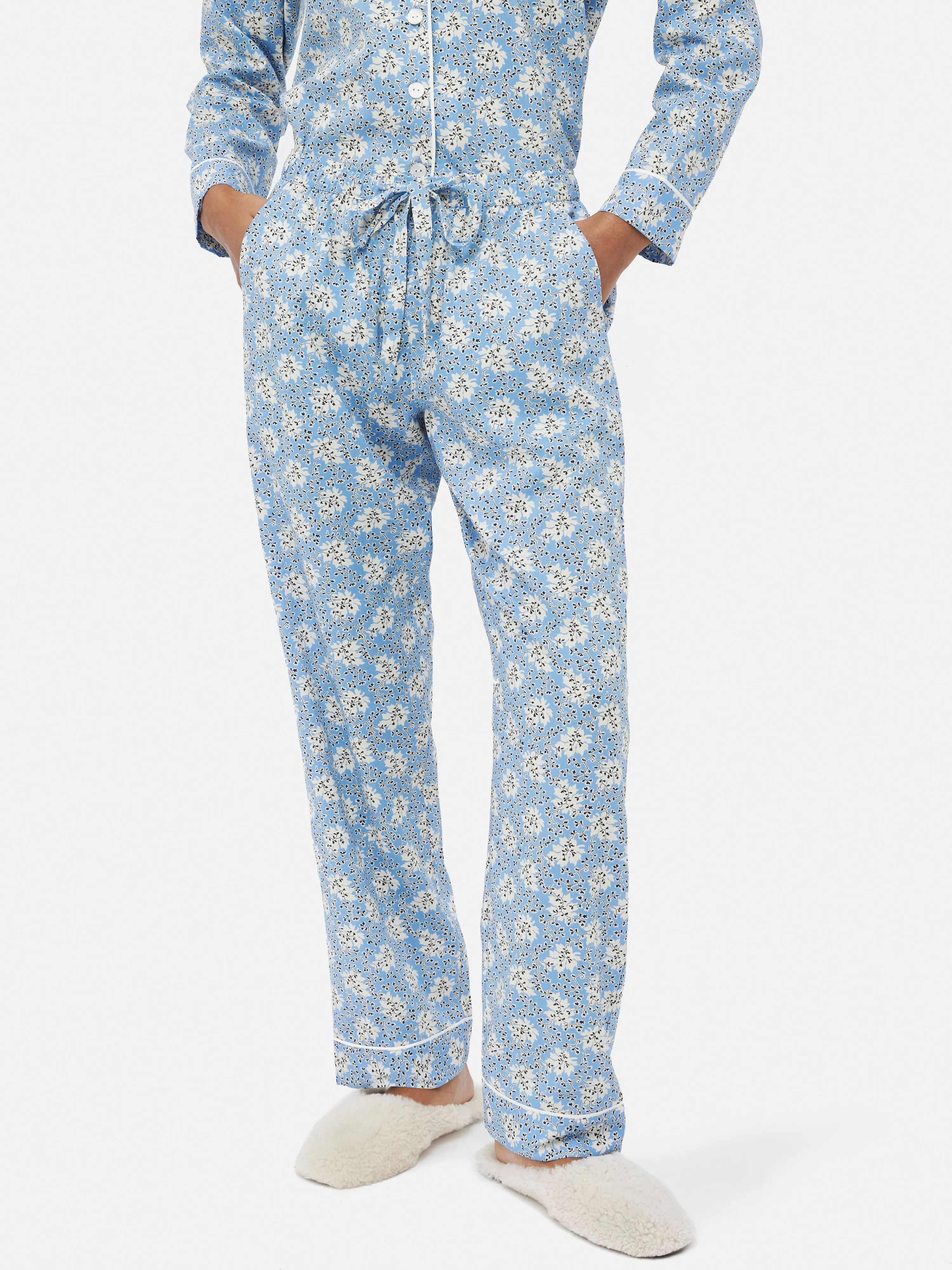 Jigsaw Block Leaf Pyjama-Women Pyjamas & Loungewear