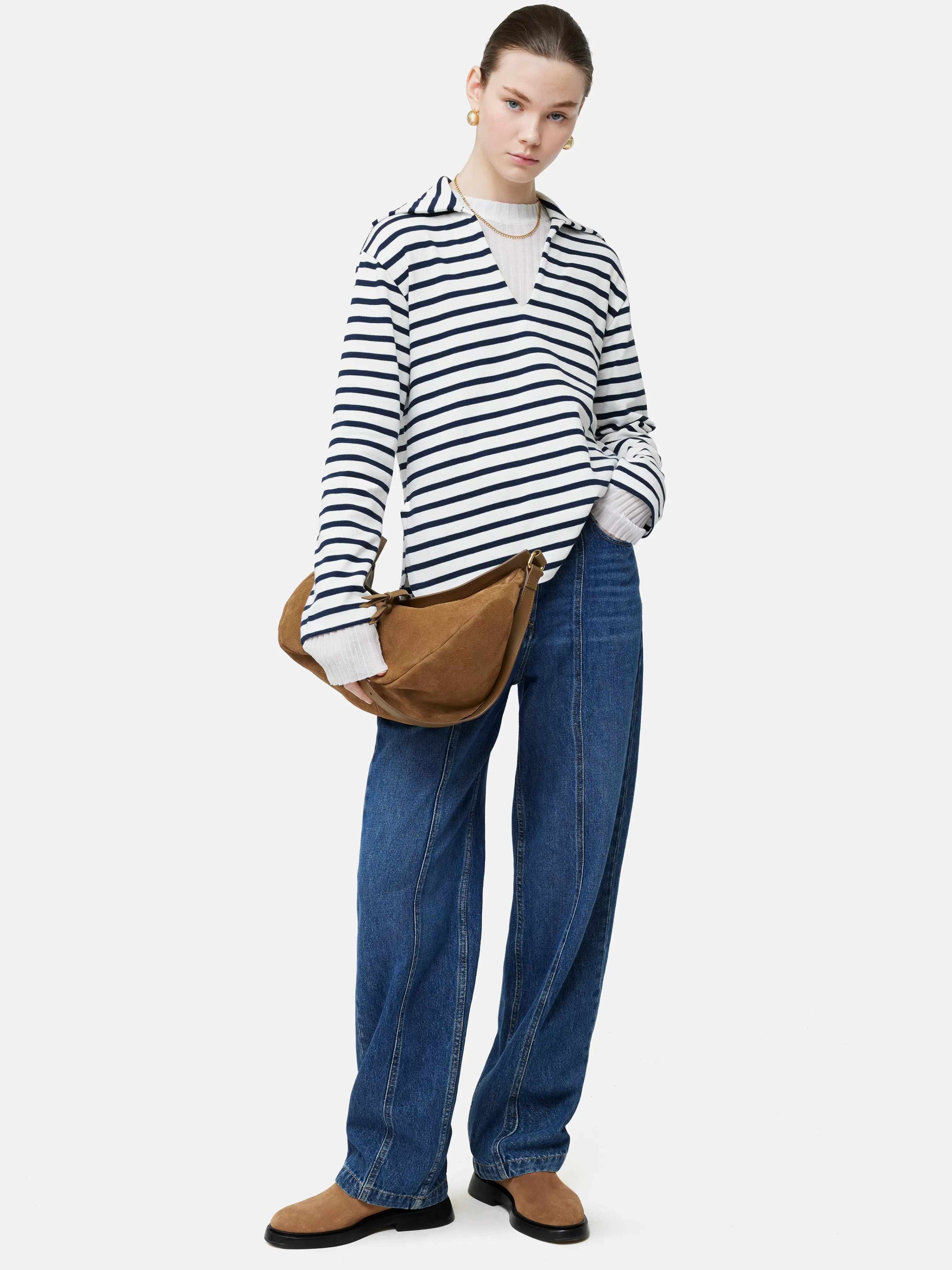 Jigsaw Breton Stripe Sweatshirt-Women T-Shirts