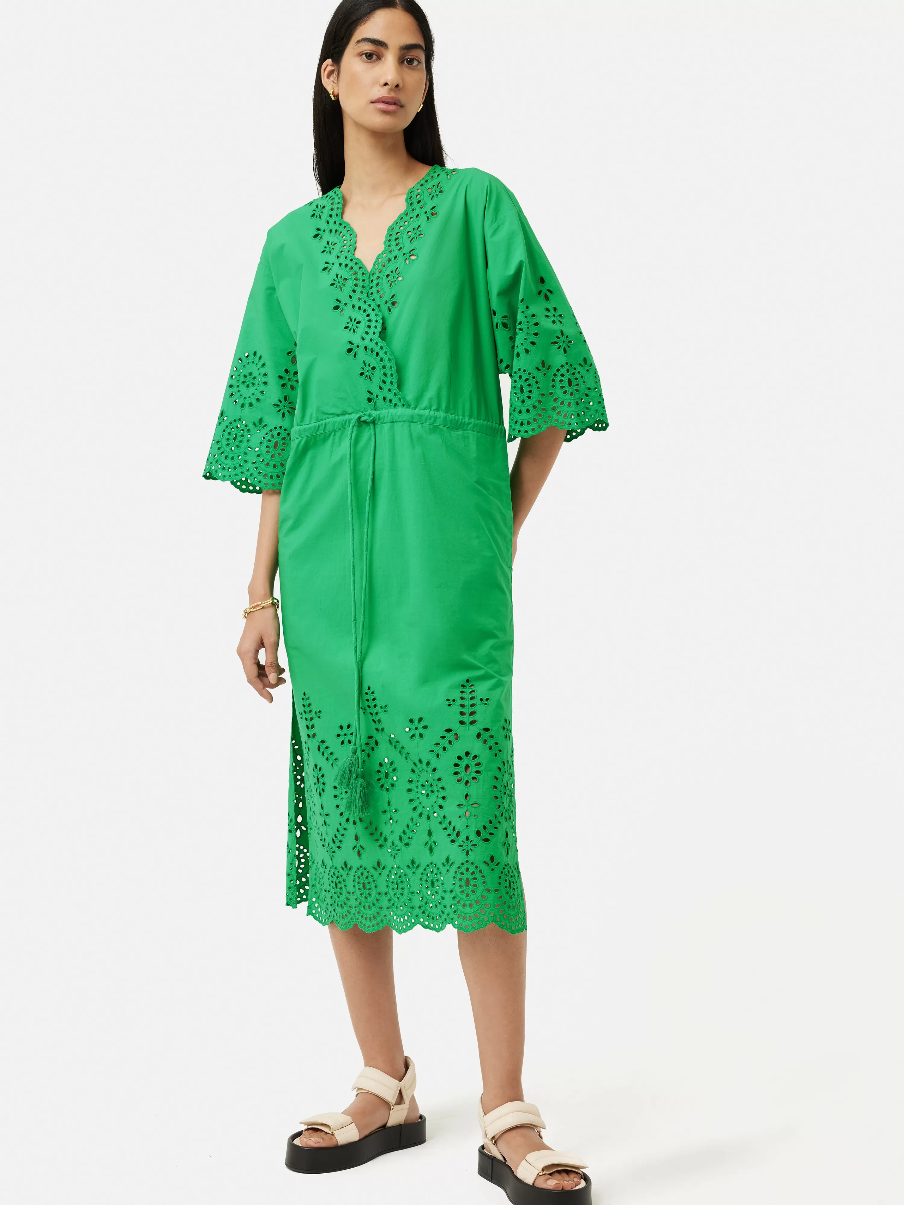 Jigsaw Broderie Beach Kaftan Dress-Women Co-Ords & Suiting