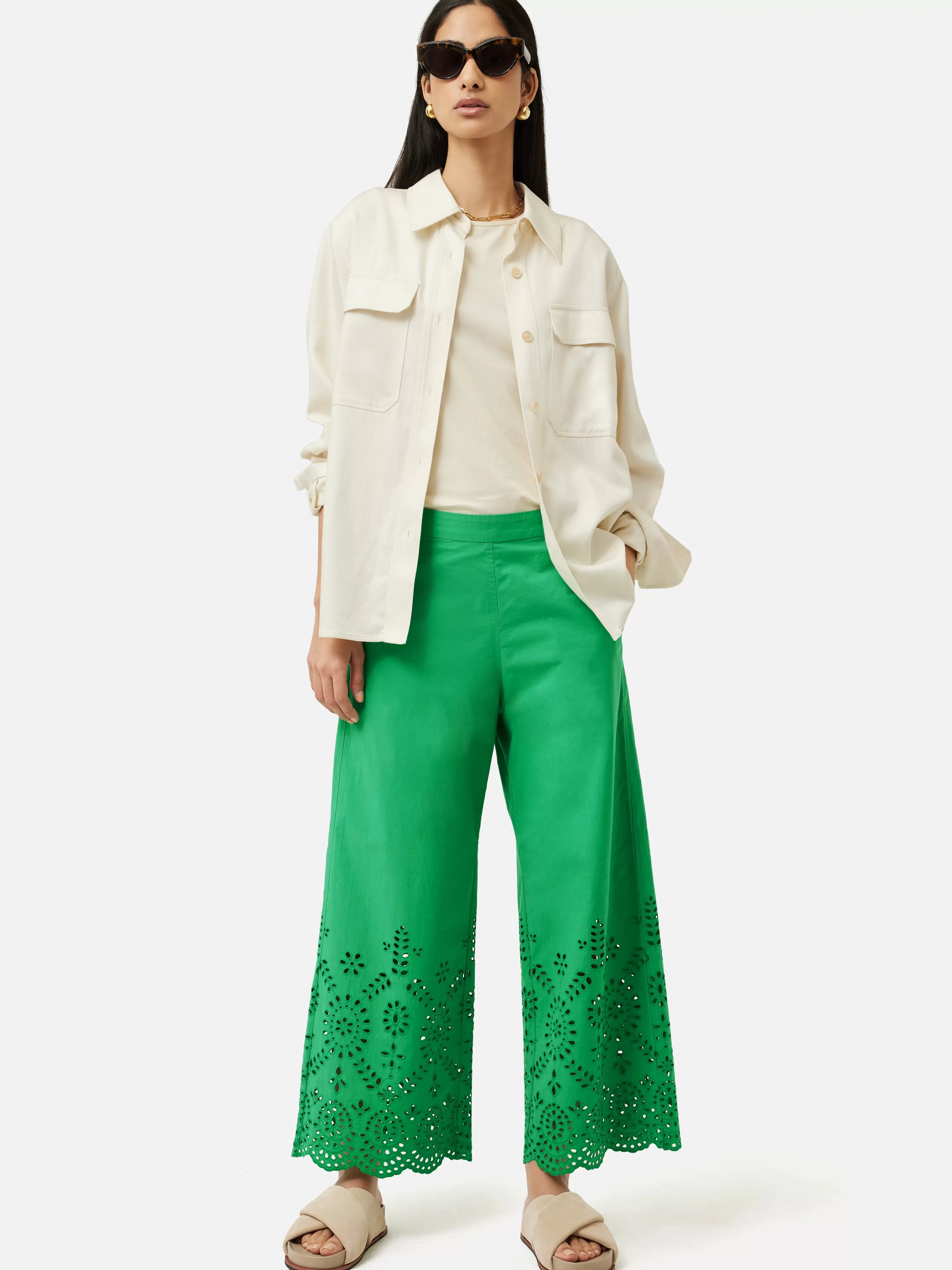 Jigsaw Broderie Beach Trouser-Women Trousers