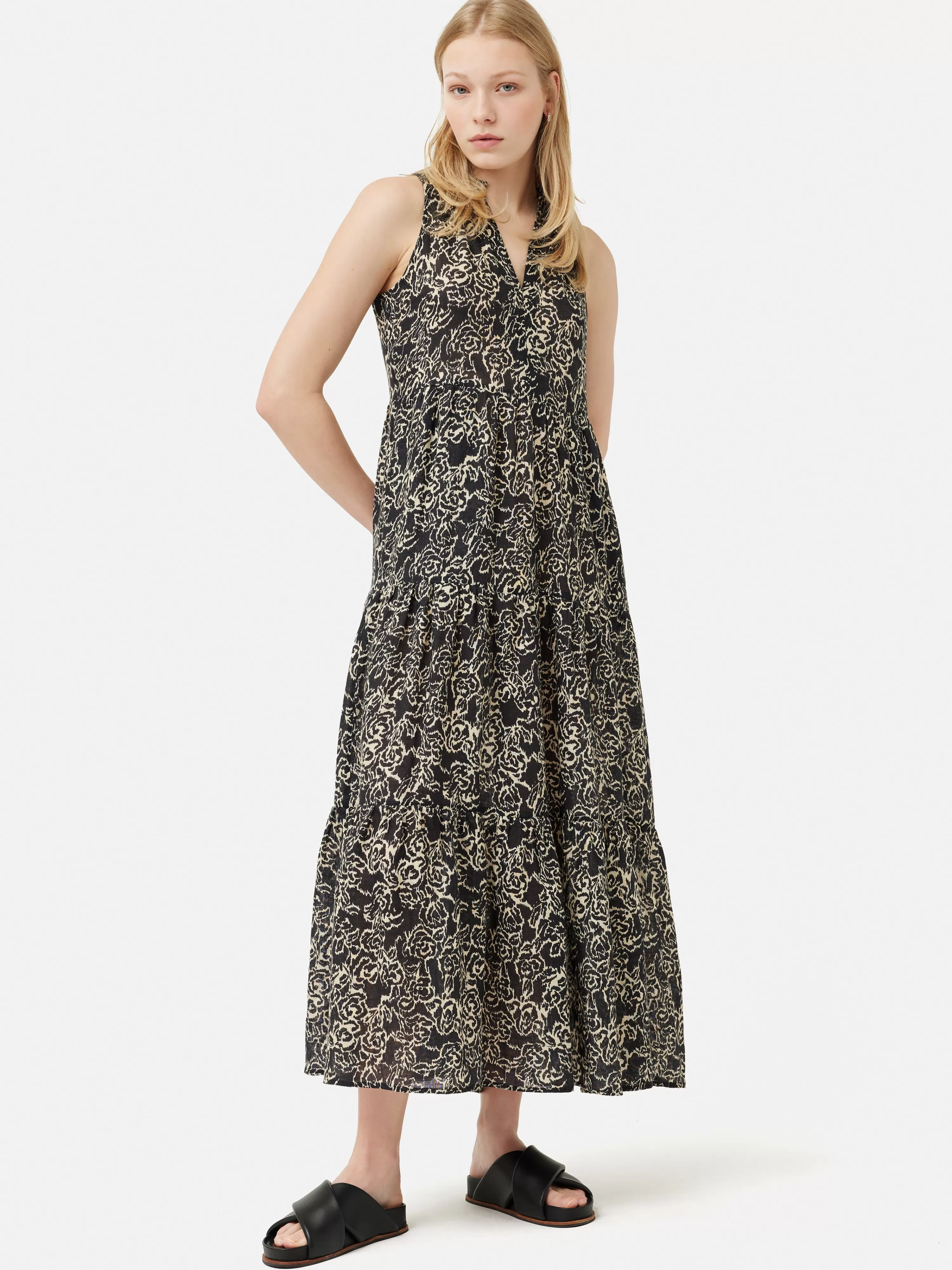 Jigsaw Brushed Rose Gauze Linen Dress-Women Dresses & Jumpsuits