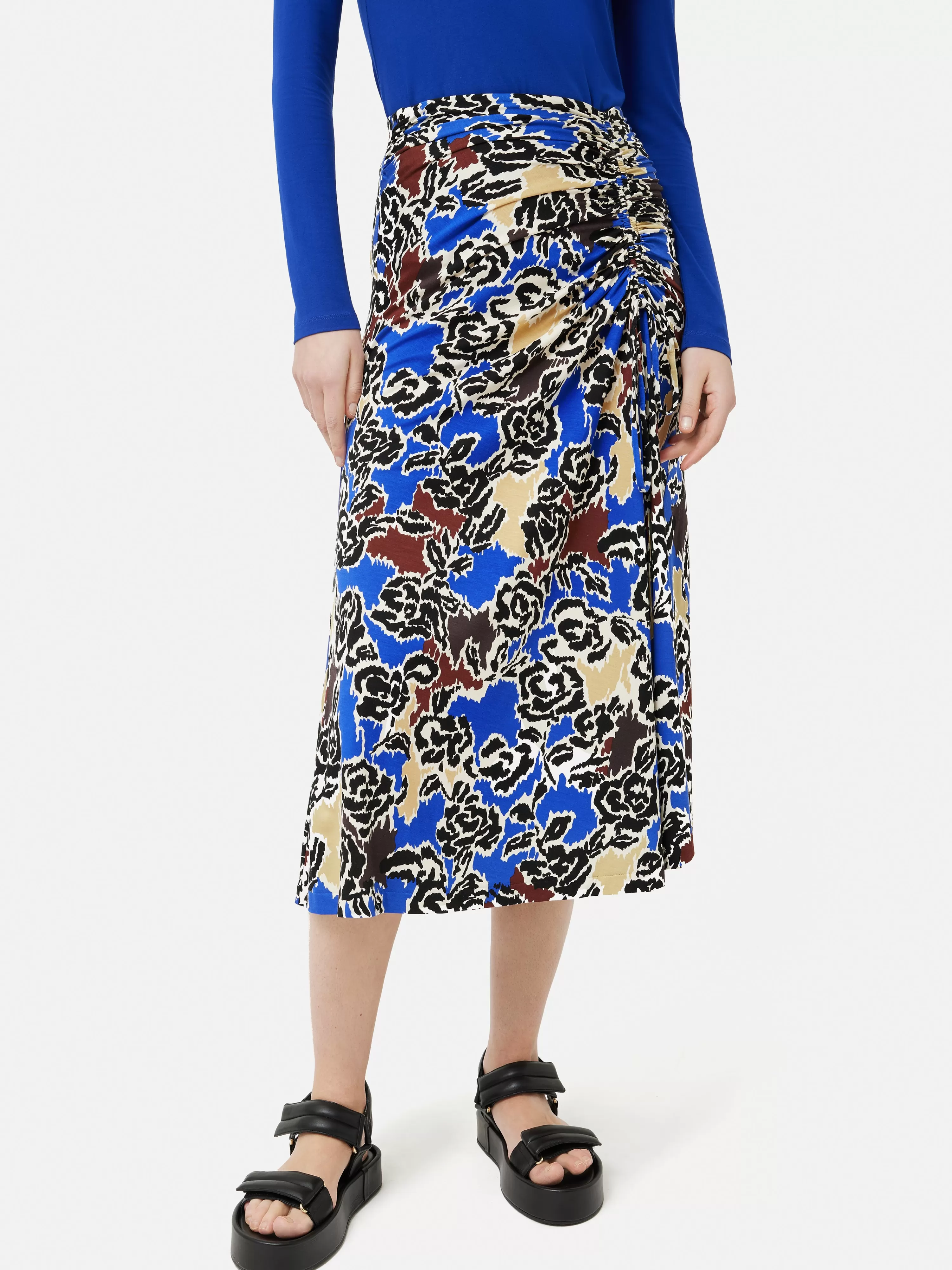 Jigsaw Brushed Rose Jersey Skirt-Women Skirts