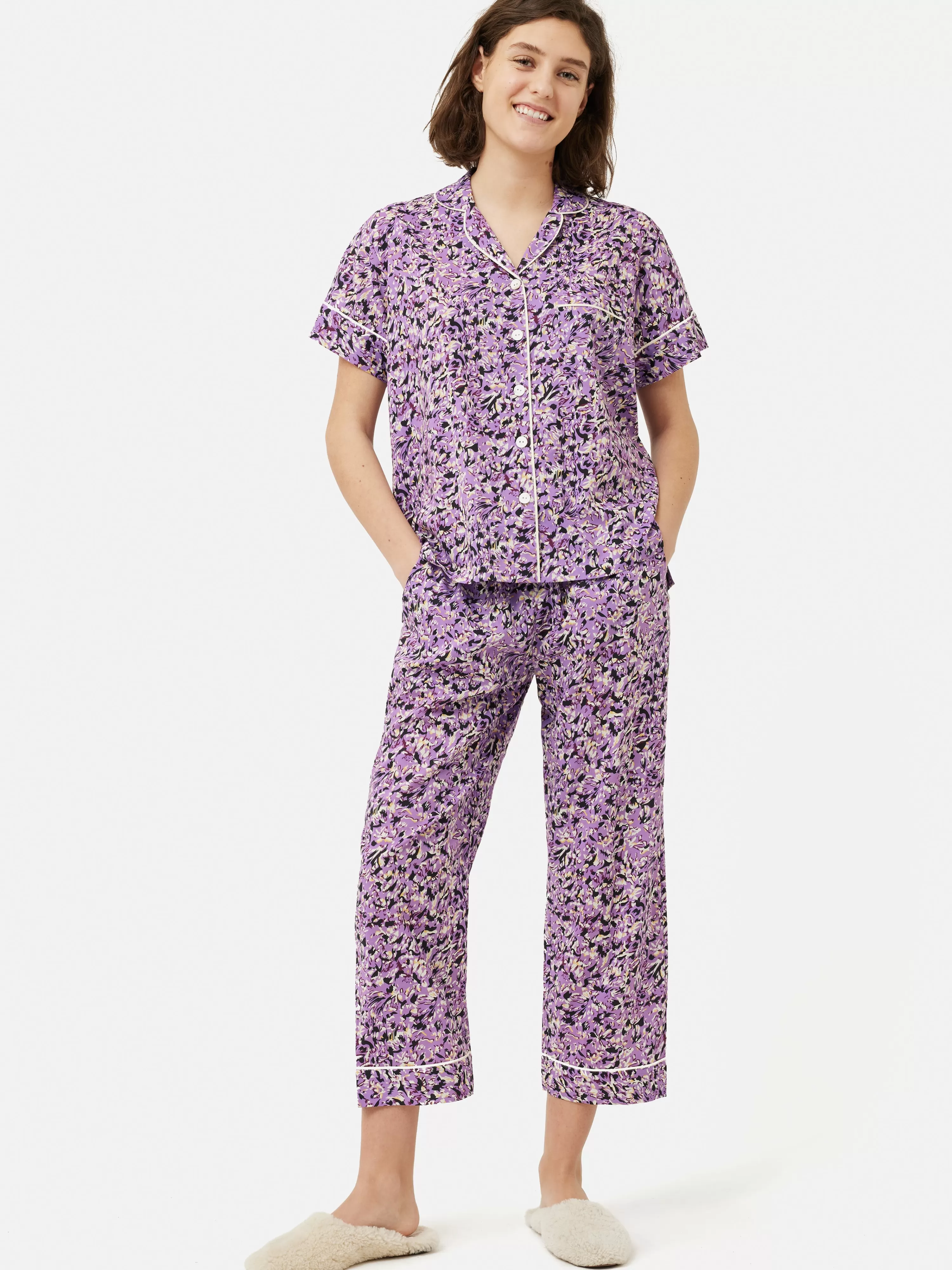 Jigsaw Brushwork Cropped Pyjama-Women Pyjamas & Loungewear