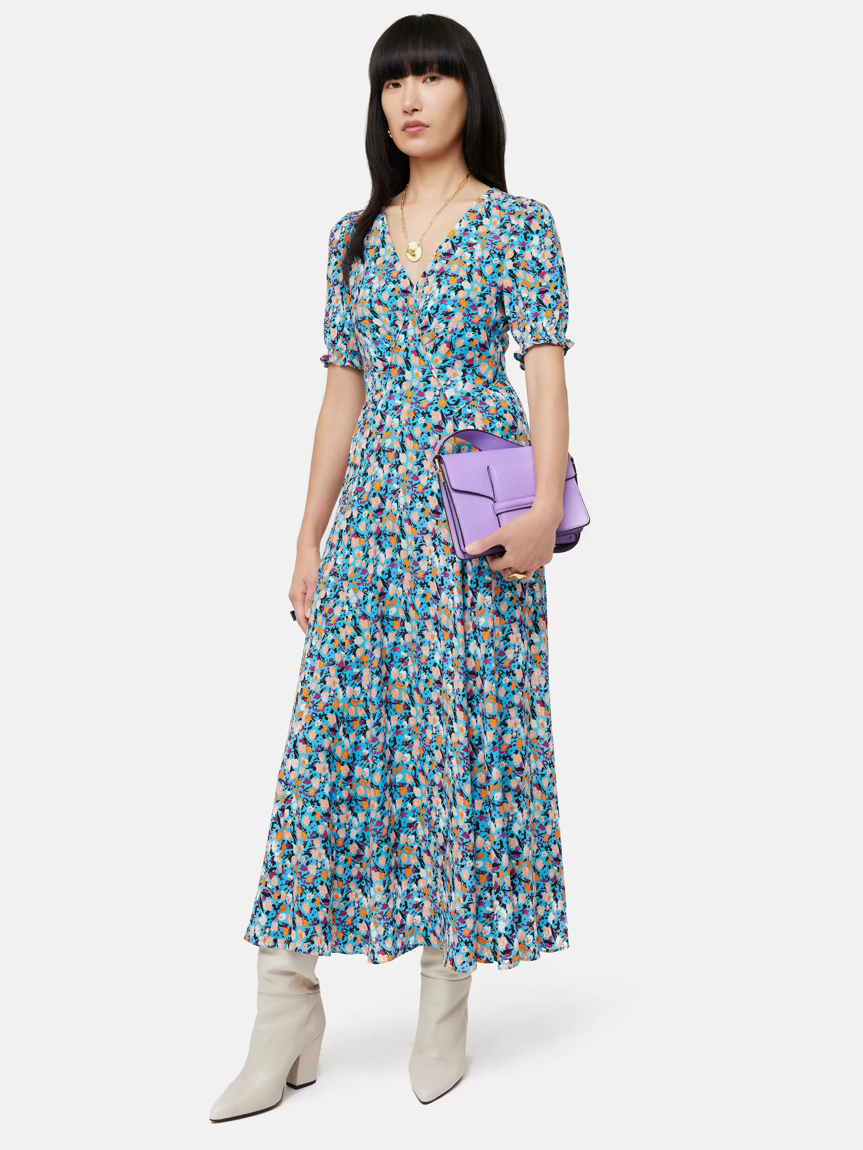 Jigsaw Carnation Midi Tea Dress-Women Dresses & Jumpsuits