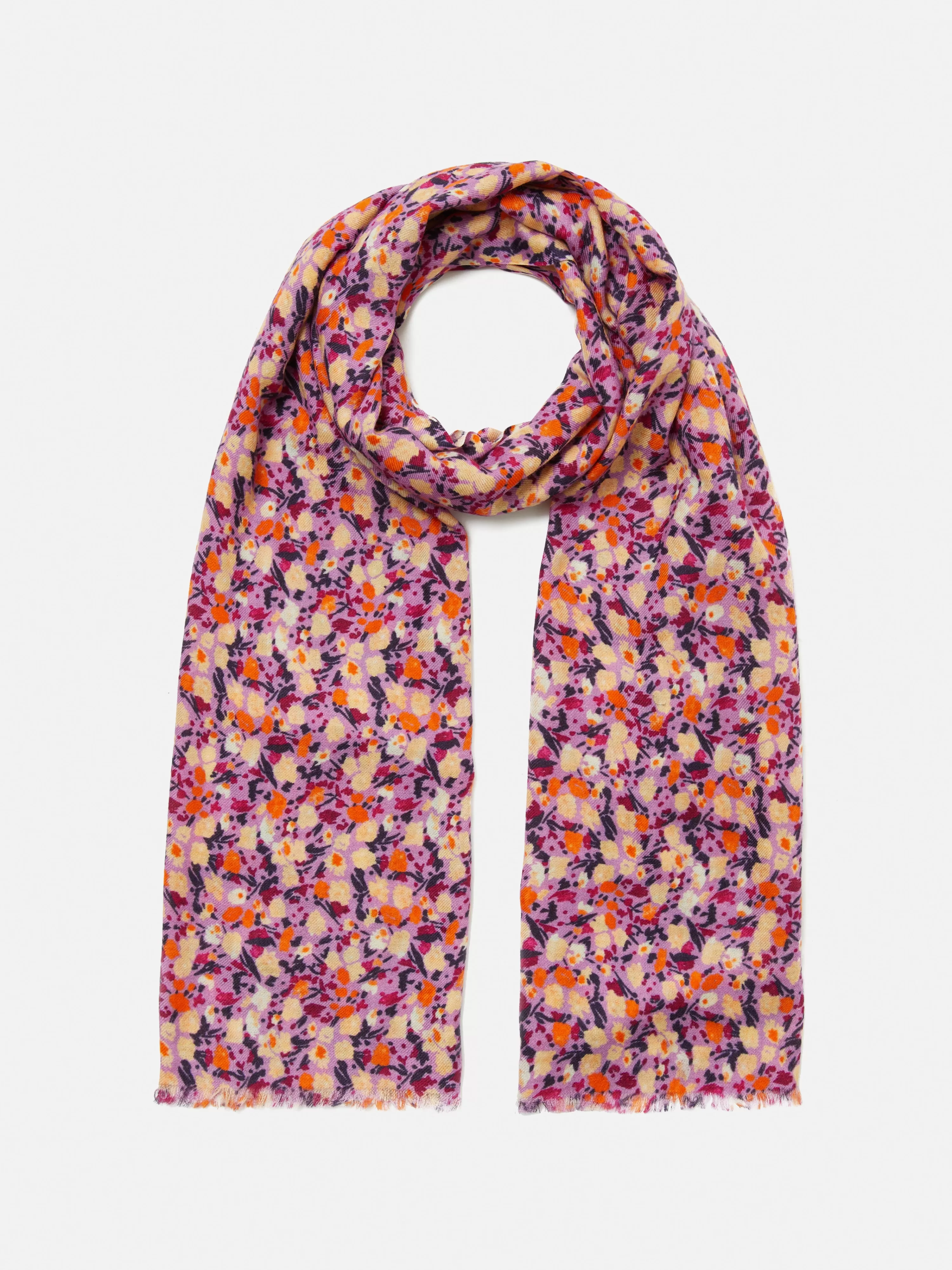 Jigsaw Carnation Wool Silk Scarf-Women Ponchos & Scarves