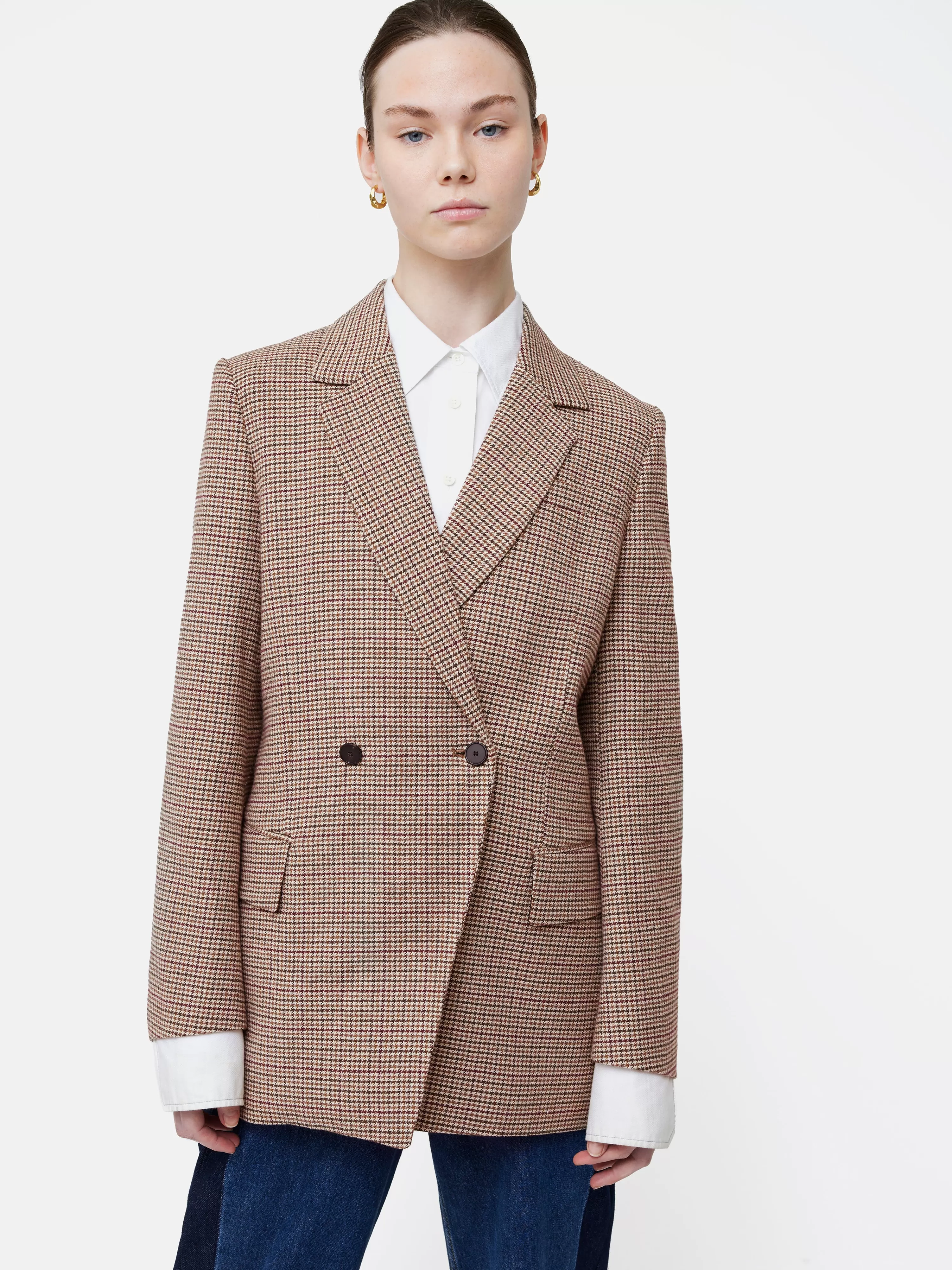 Jigsaw Clarence Puppytooth Jacket-Women Coats & Jackets