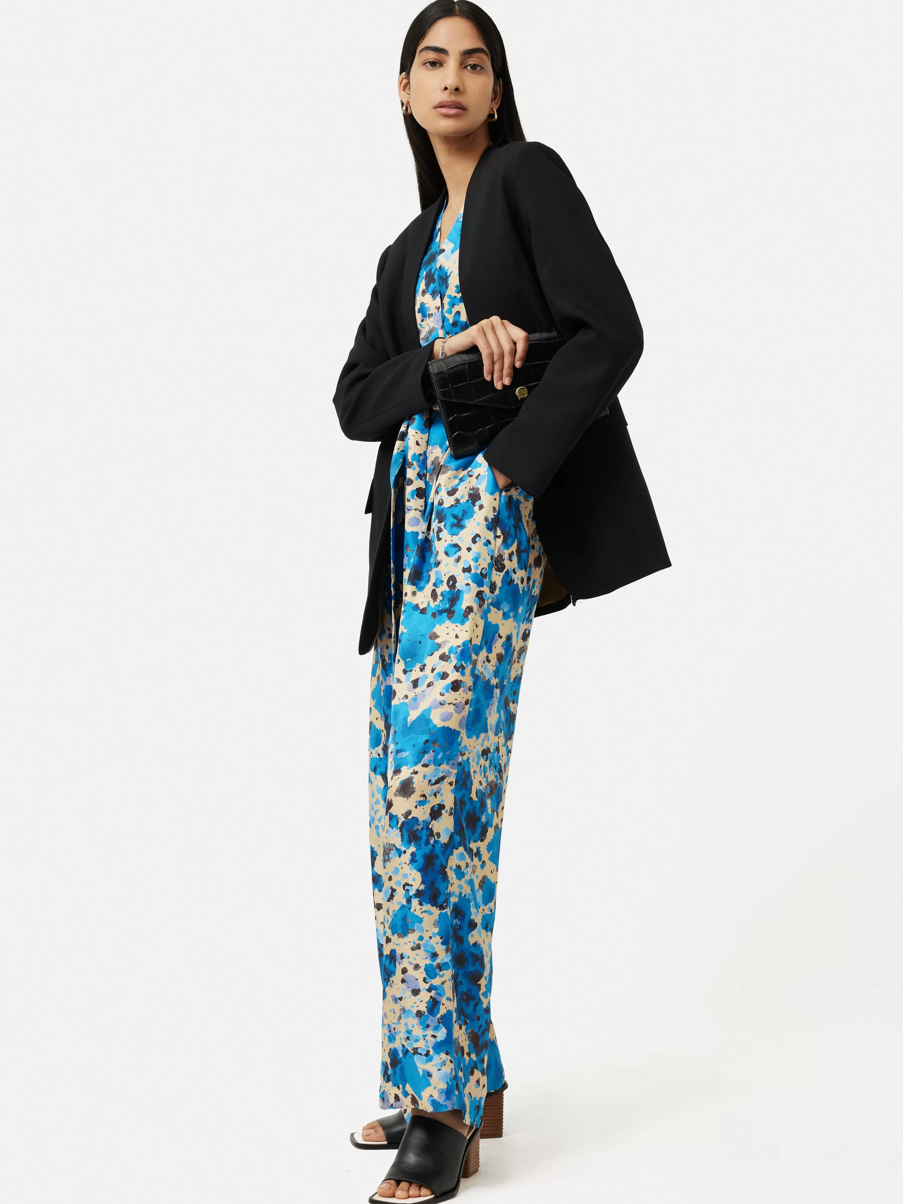 Jigsaw Clouded Leopard Silk Jumpsuit-Women Dresses & Jumpsuits