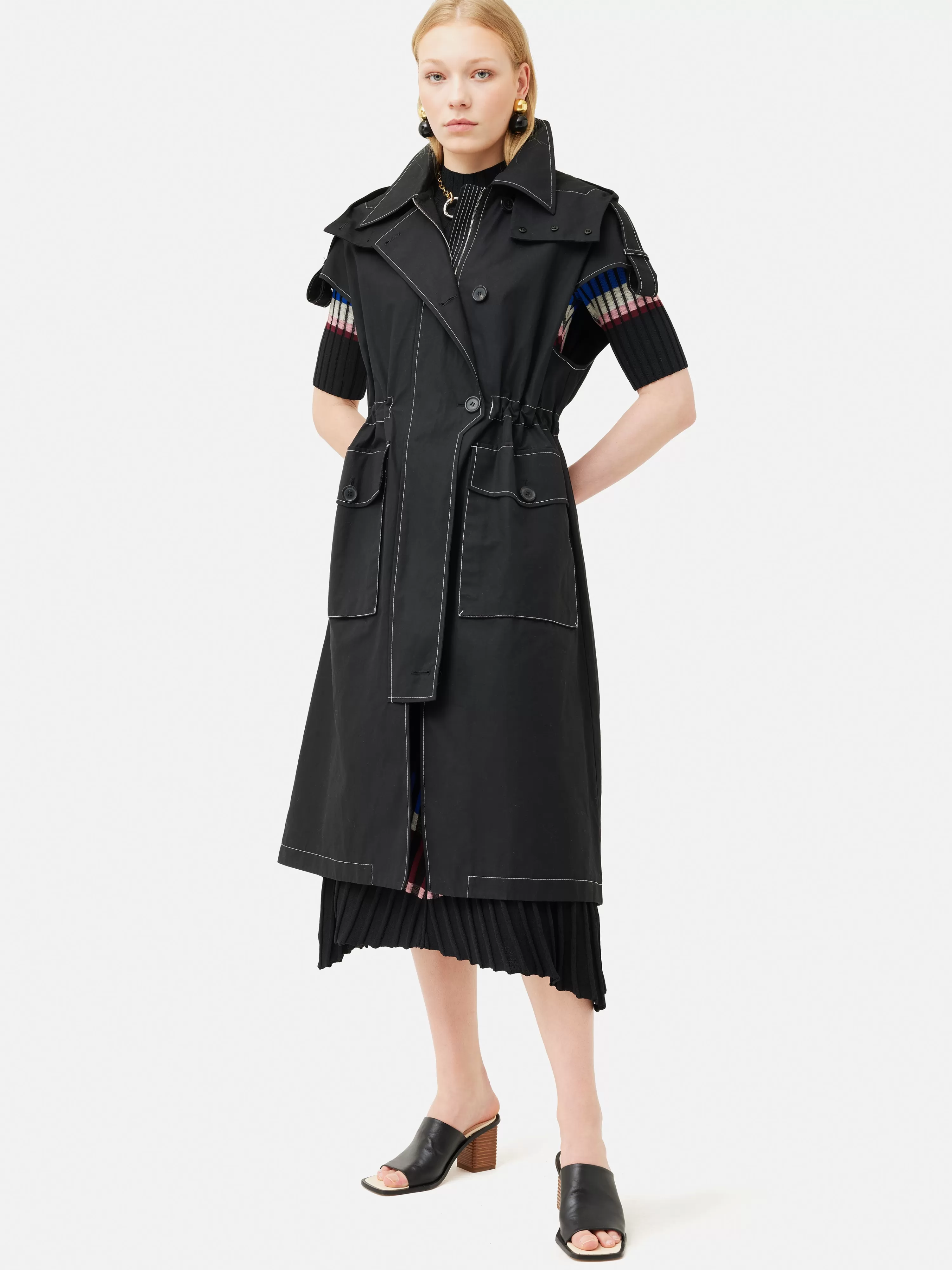 Jigsaw Collagerie Sleeveless Parka-Women Coats & Jackets