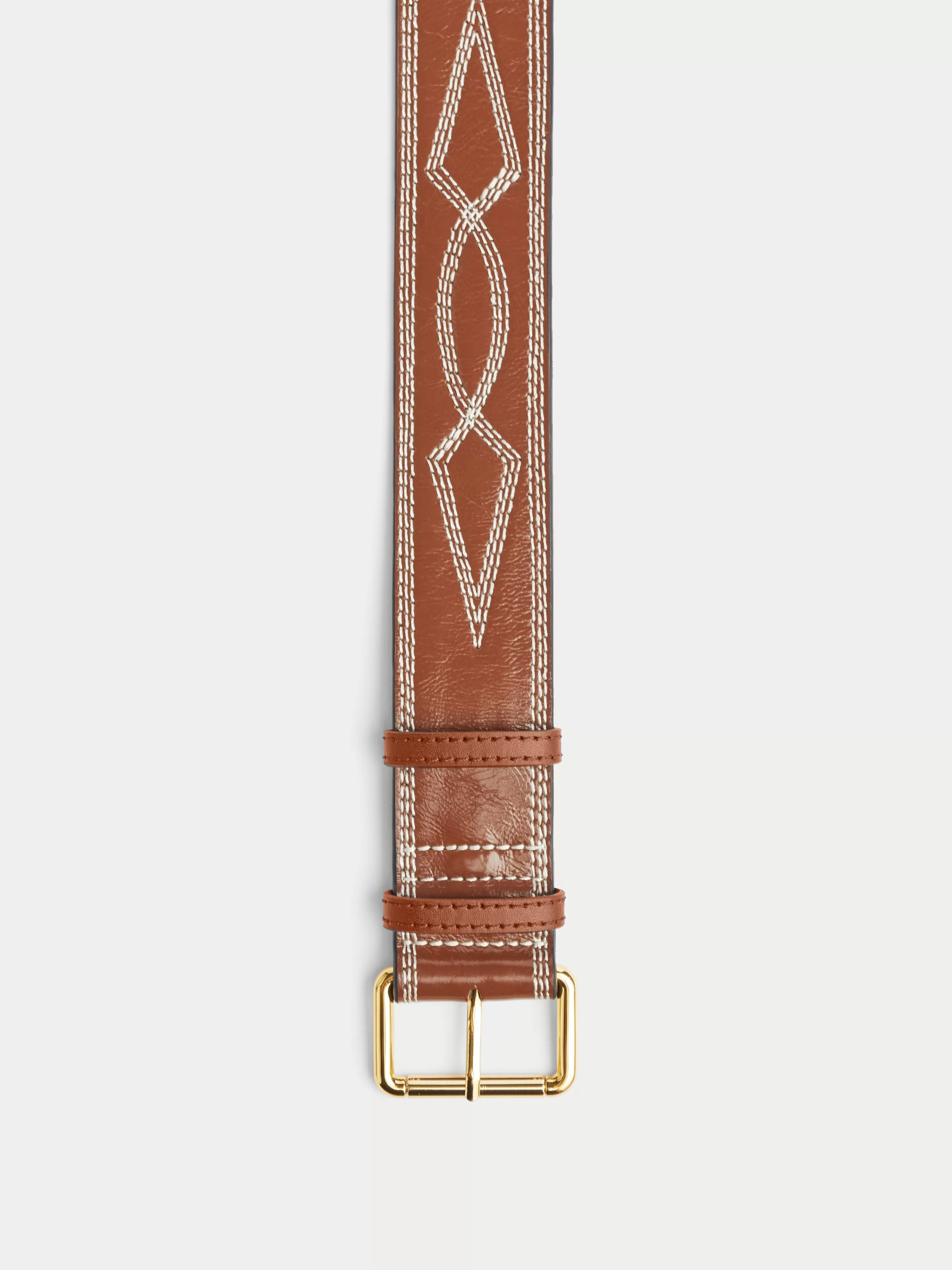 Jigsaw Collagerie Stitch Leather Belt-Women Belts