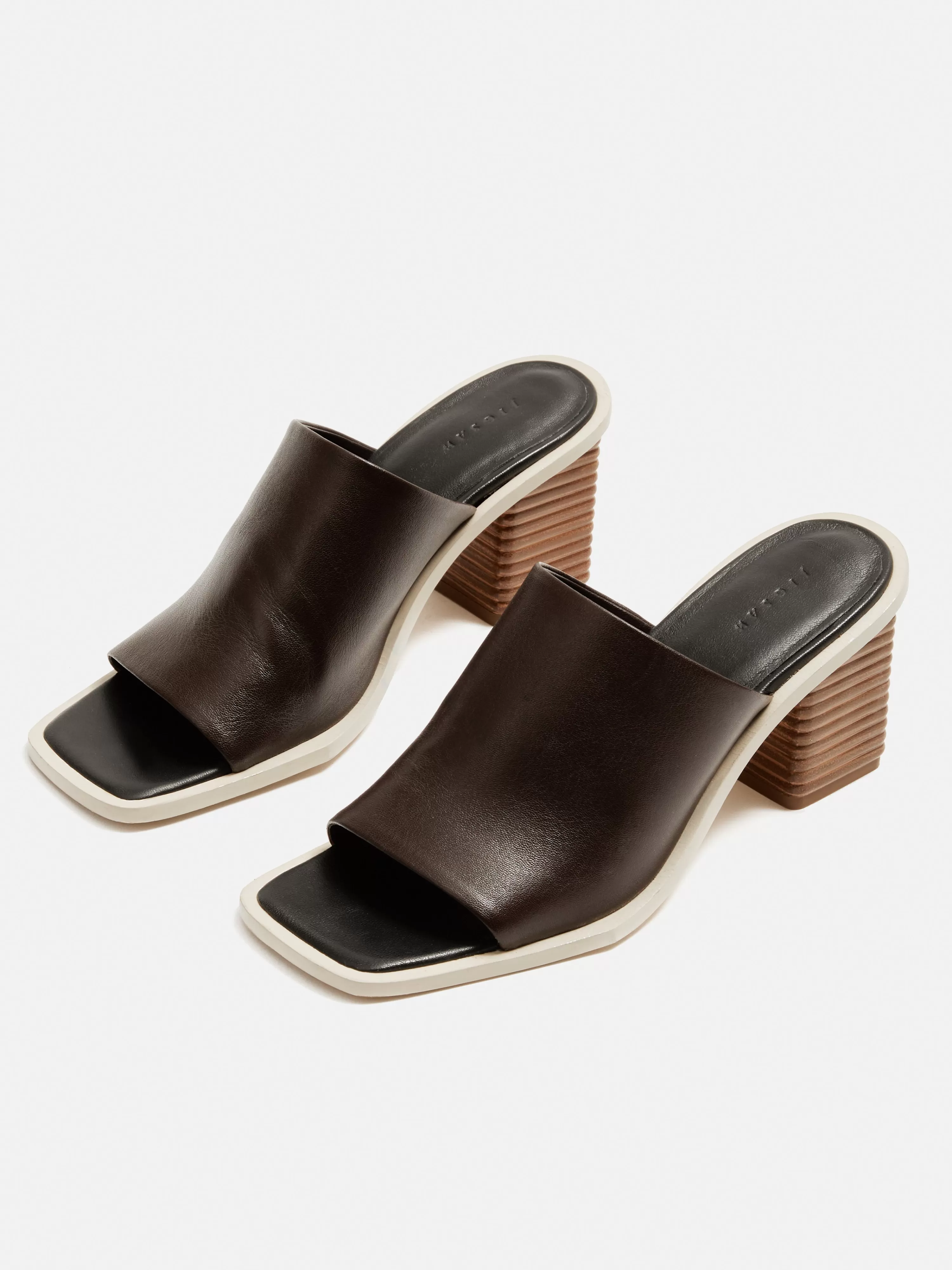 Jigsaw Coop Stacked Heel Leather Mule-Women Sandals