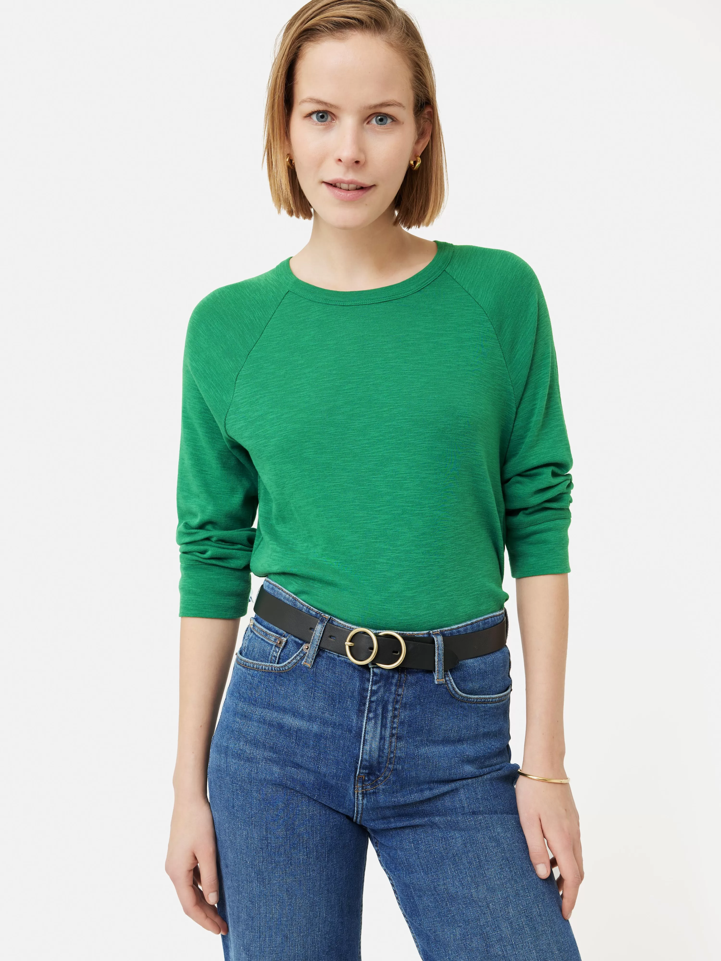 Jigsaw Cotton Luxe Raglan Tee-Women Tops