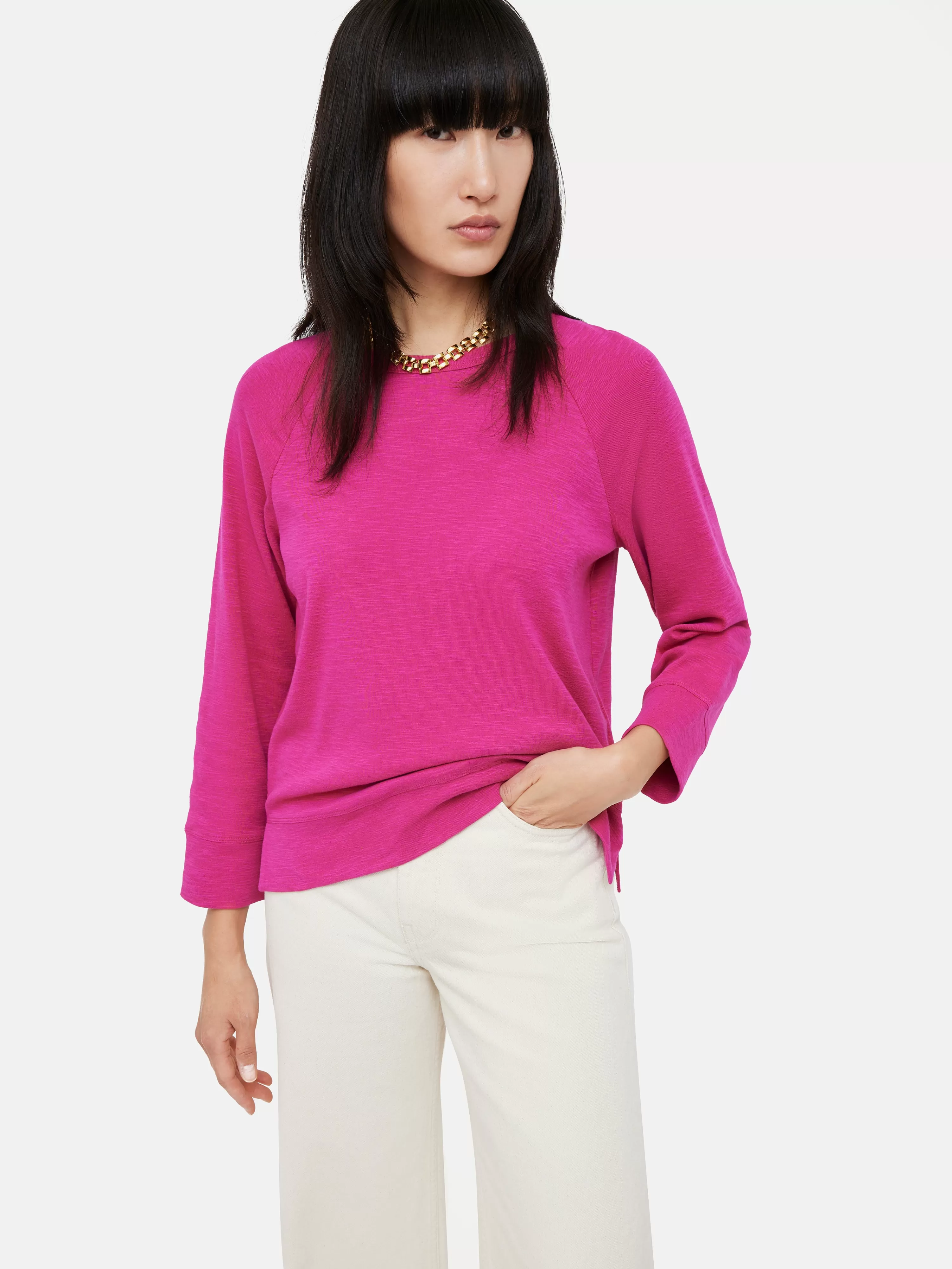 Jigsaw Cotton Luxe Raglan Tee-Women Tops