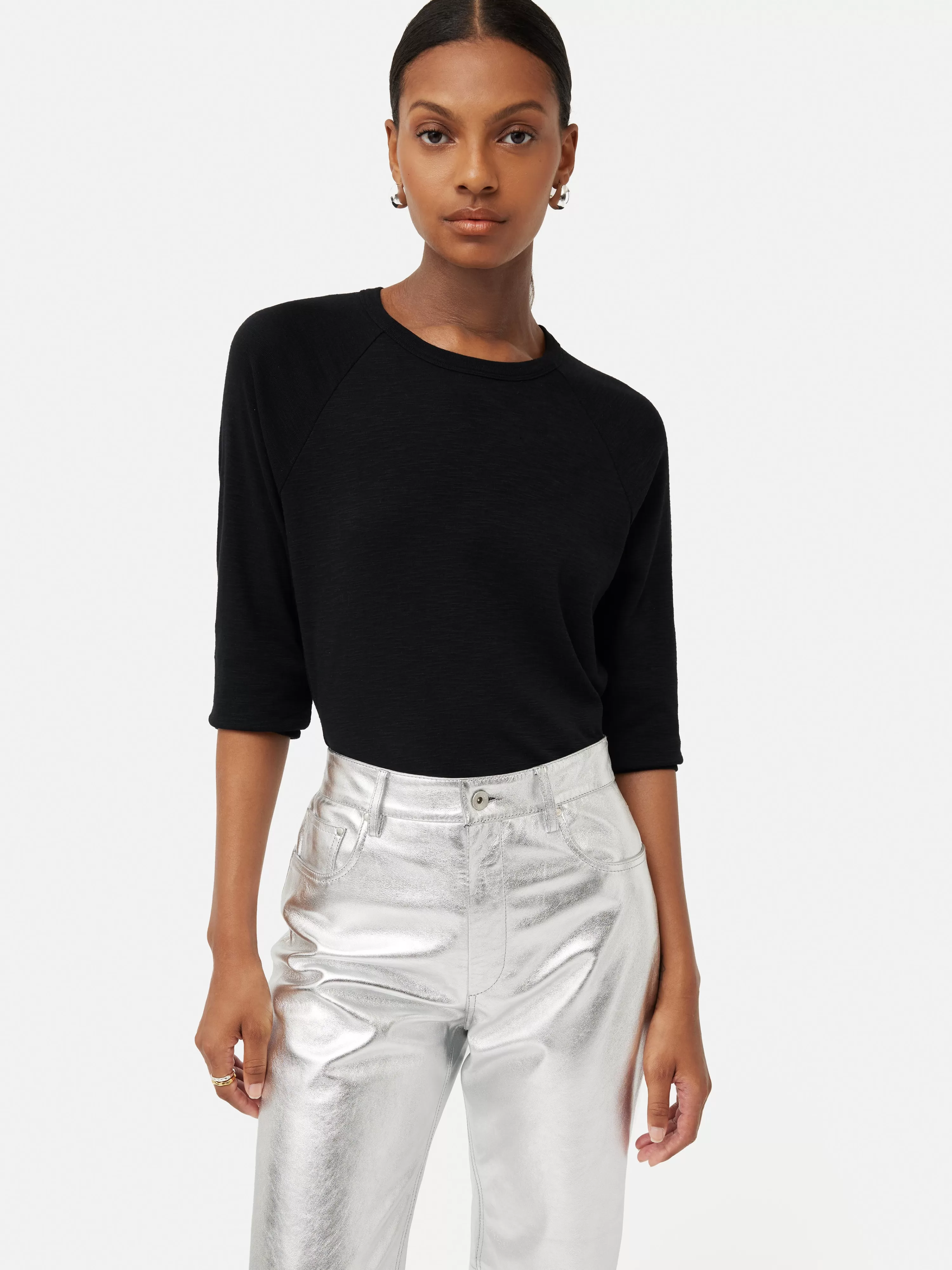 Jigsaw Cotton Luxe Raglan Tee-Women Tops