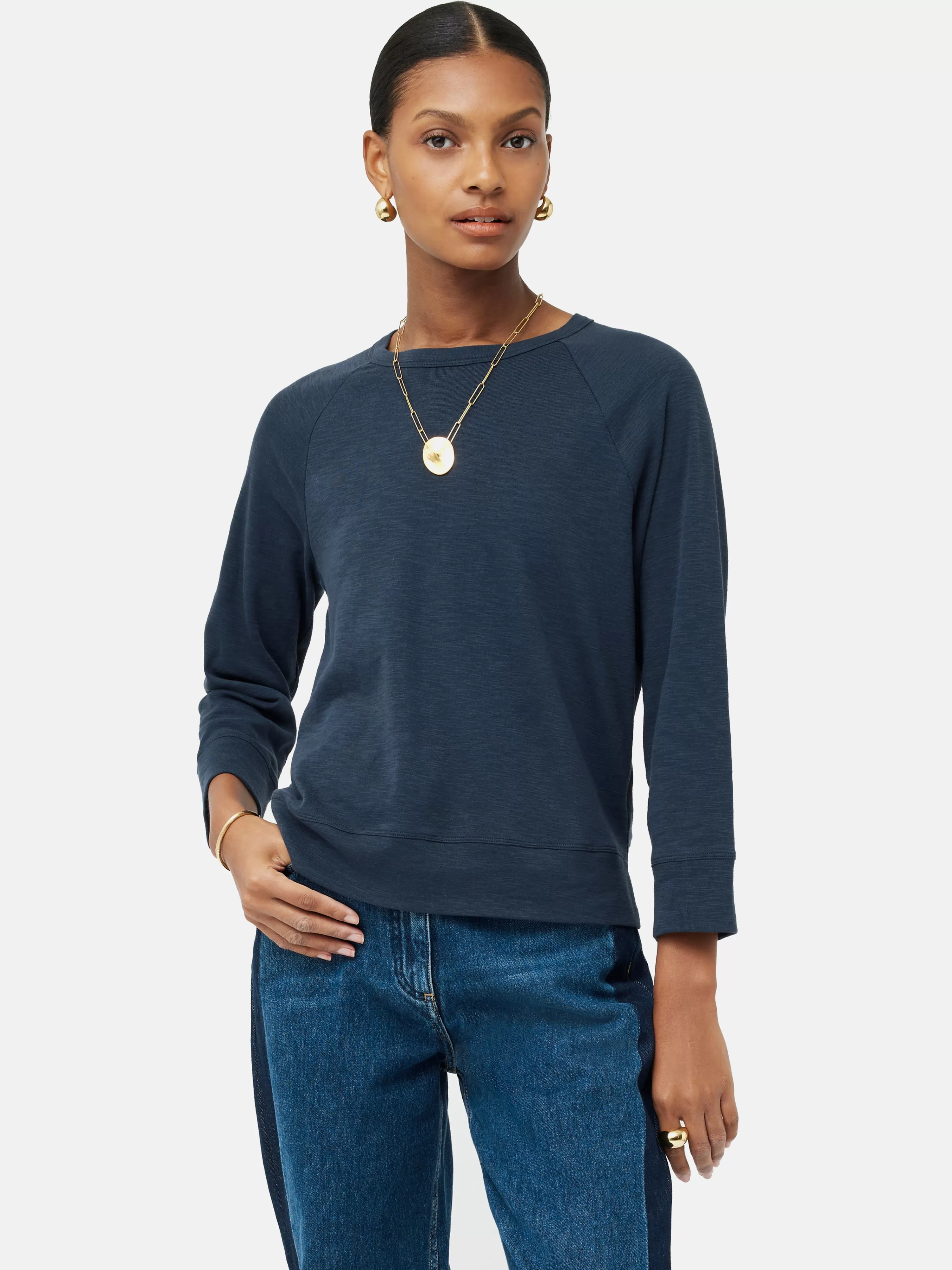 Jigsaw Cotton Luxe Raglan Tee-Women Tops