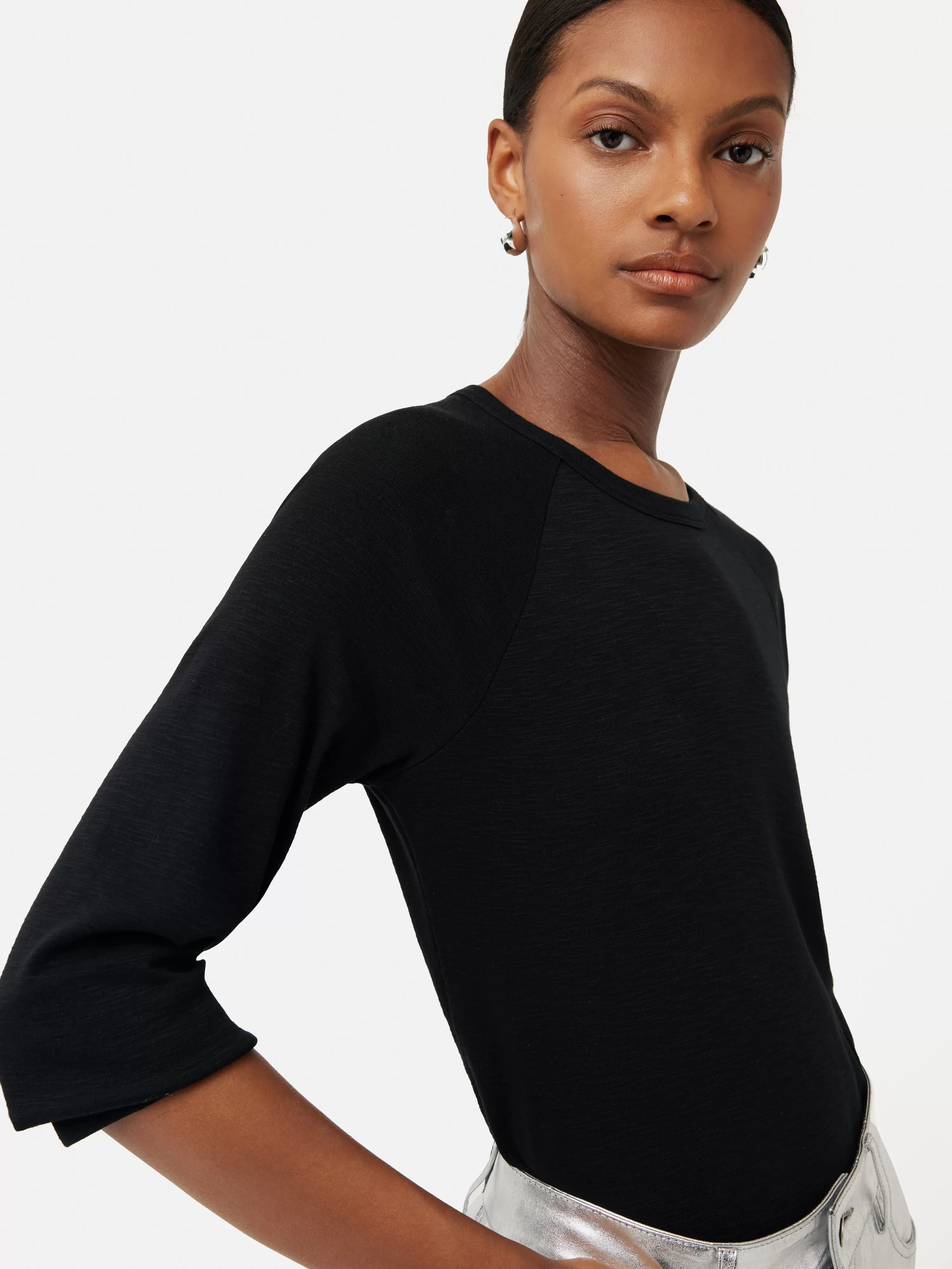 Jigsaw Cotton Luxe Raglan Tee-Women Tops