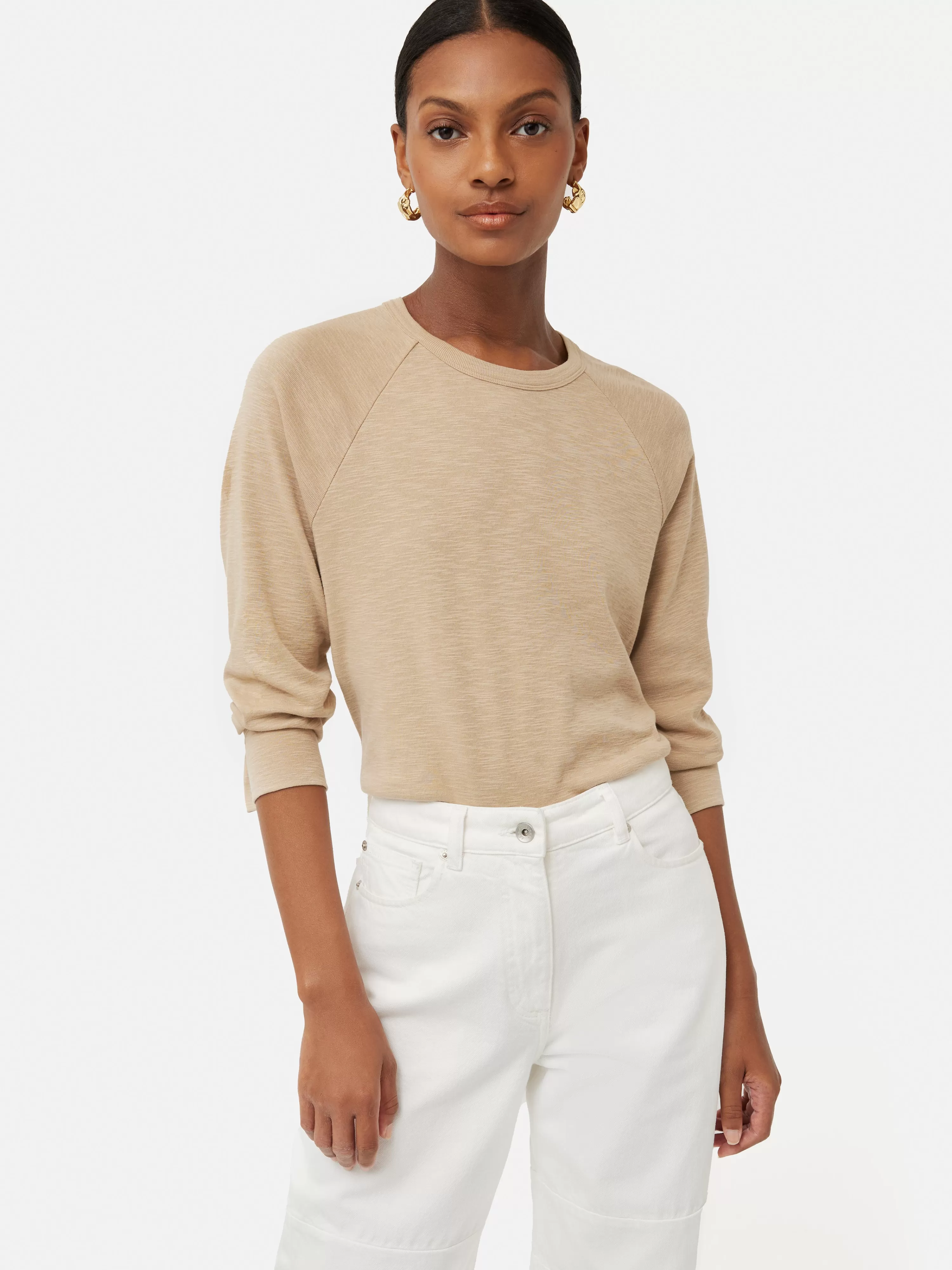 Jigsaw Cotton Luxe Raglan Tee-Women Tops