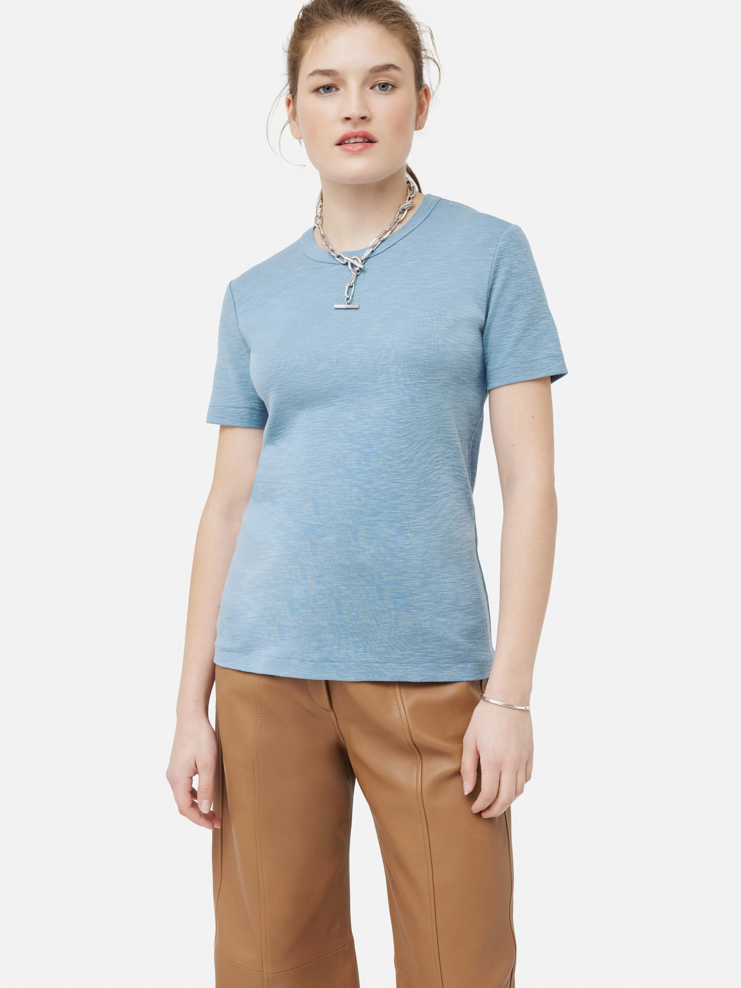 Jigsaw Cotton Luxe Short Sleeve Tee-Women Tops