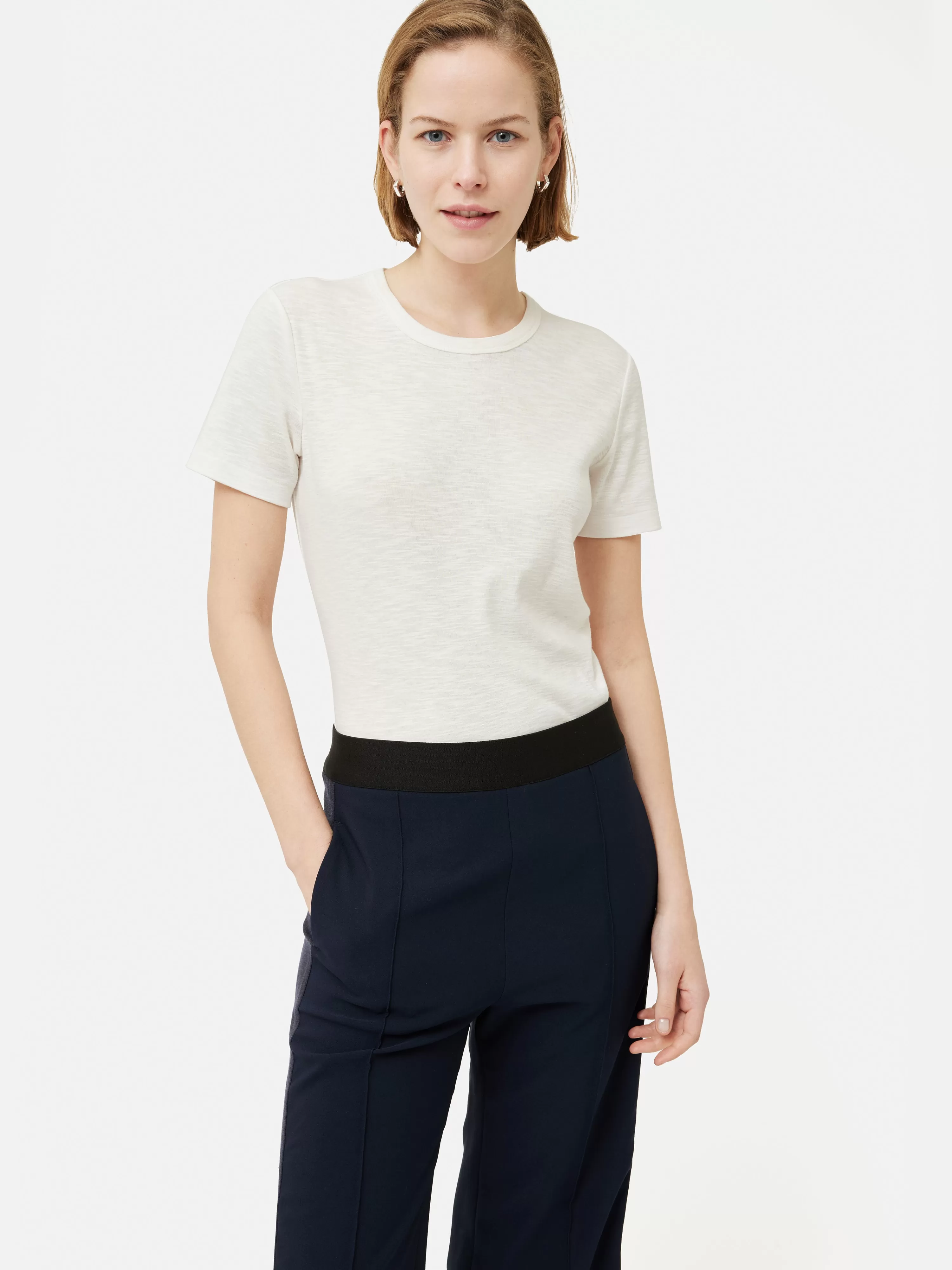 Jigsaw Cotton Luxe Short Sleeve Tee-Women T-Shirts