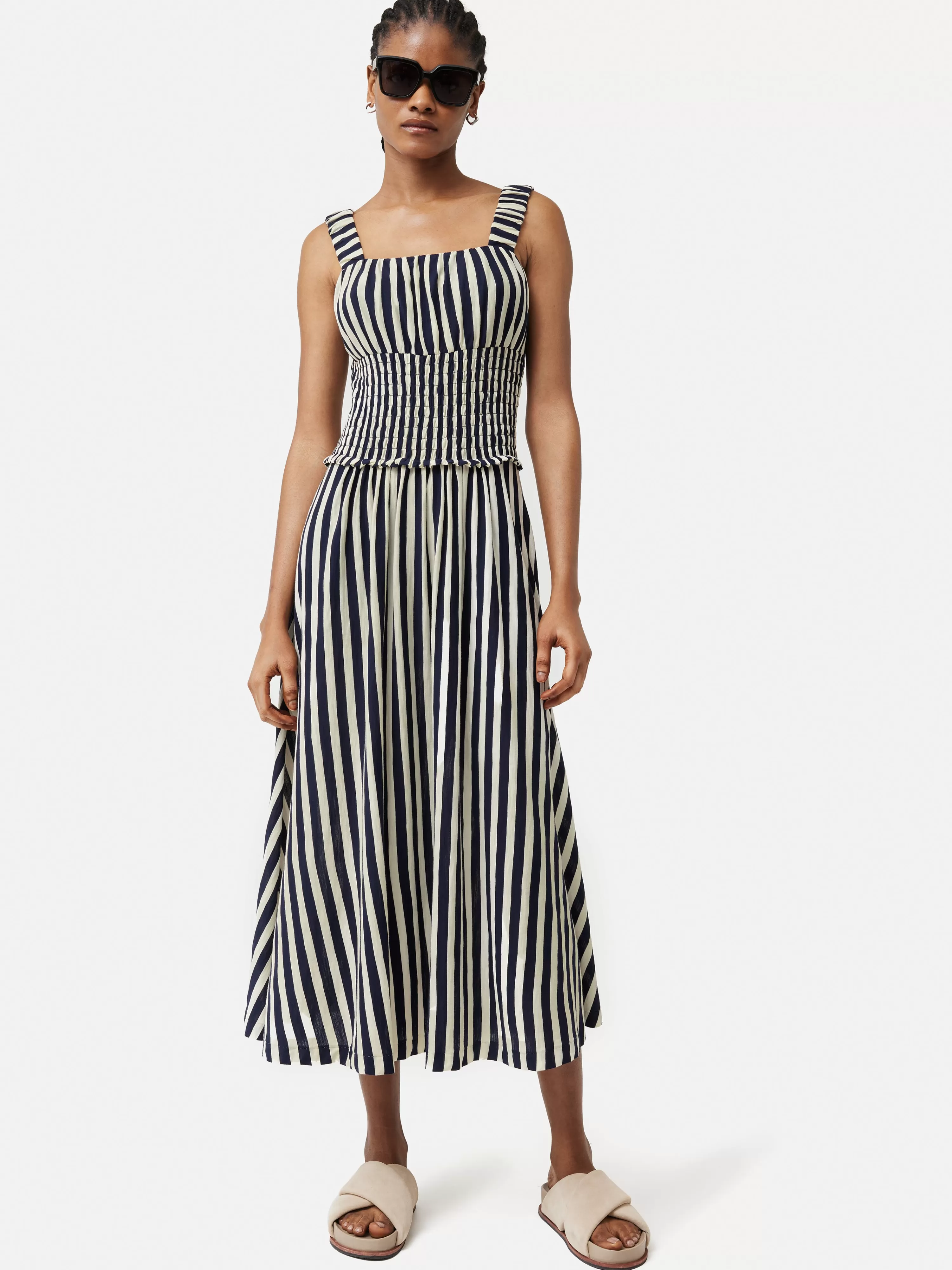 Jigsaw Cotton Slub Stripe Dress-Women Dresses & Jumpsuits