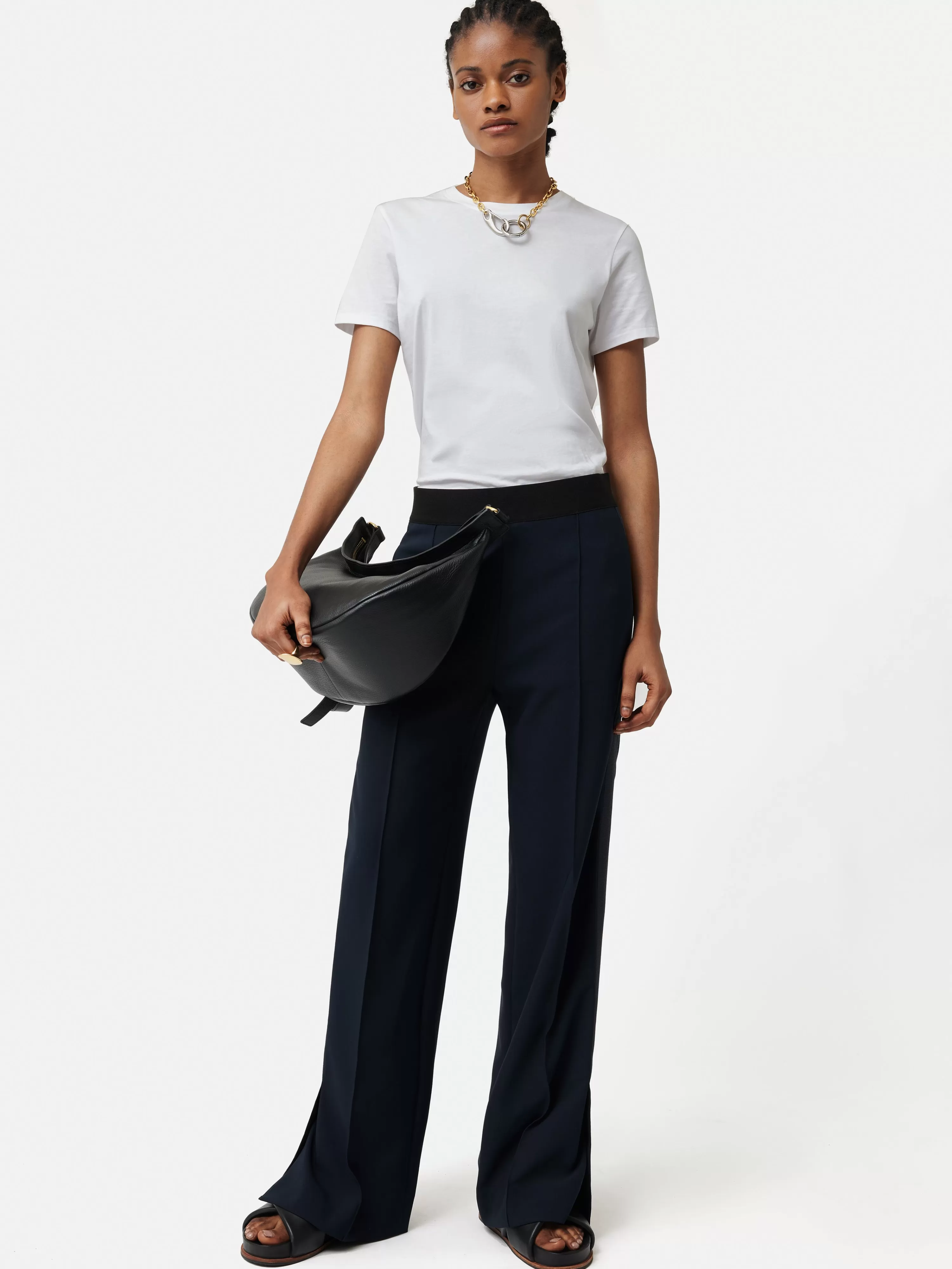 Jigsaw Crepe Split Hem Jogger-Women Trousers