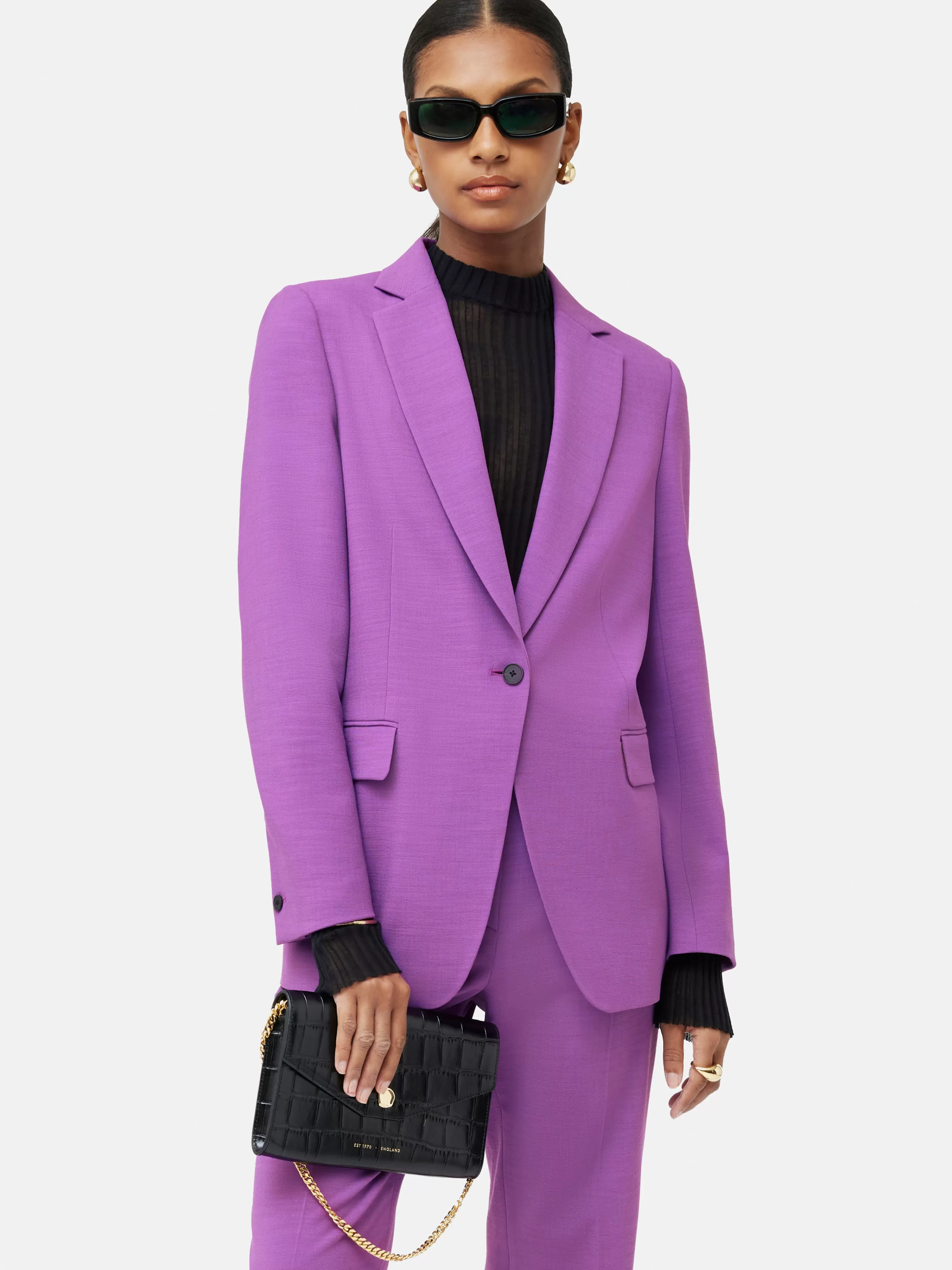 Jigsaw Crosshatch Knox Blazer-Women Coats & Jackets