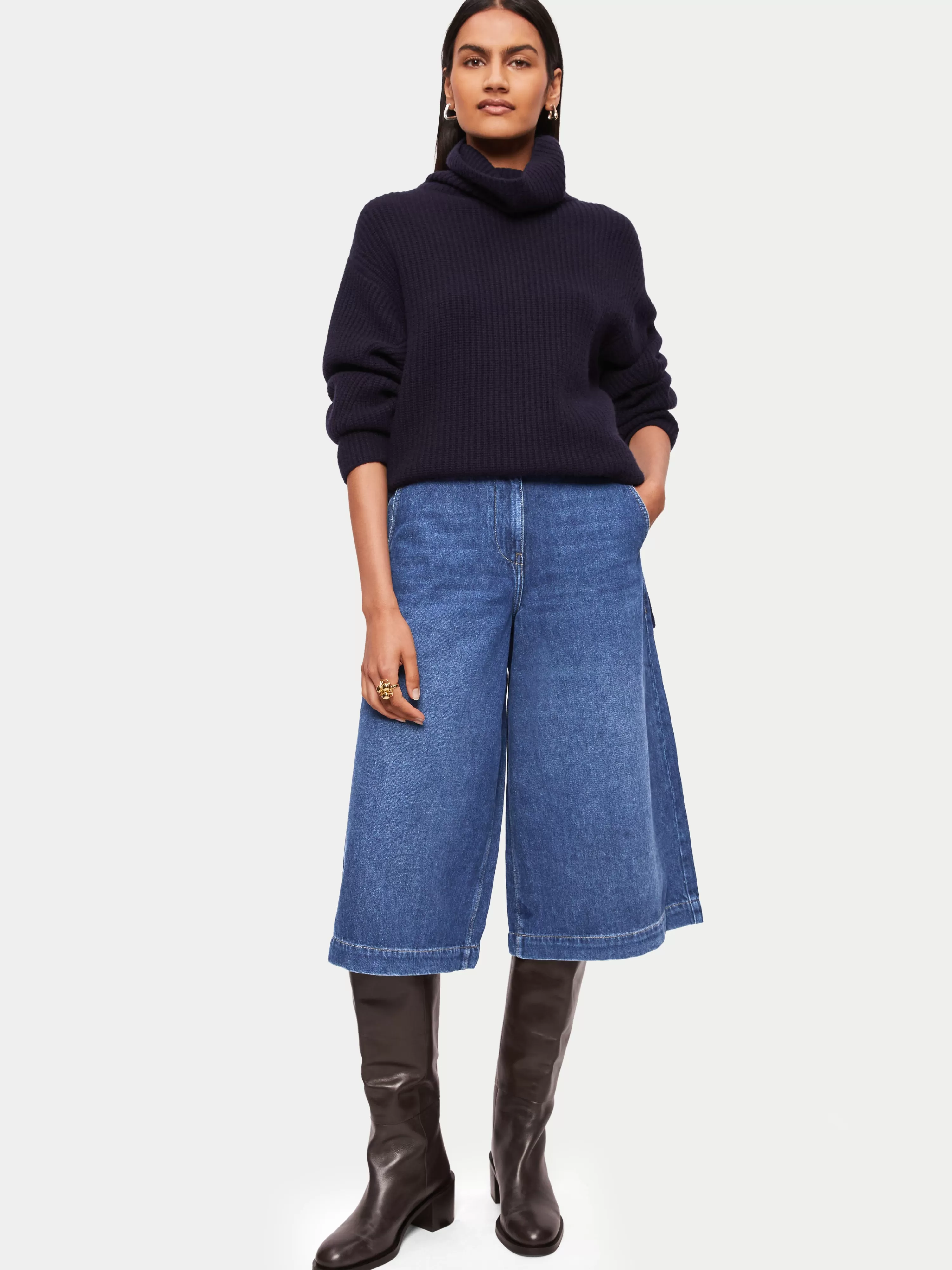 Jigsaw Denim Culotte-Women Trousers