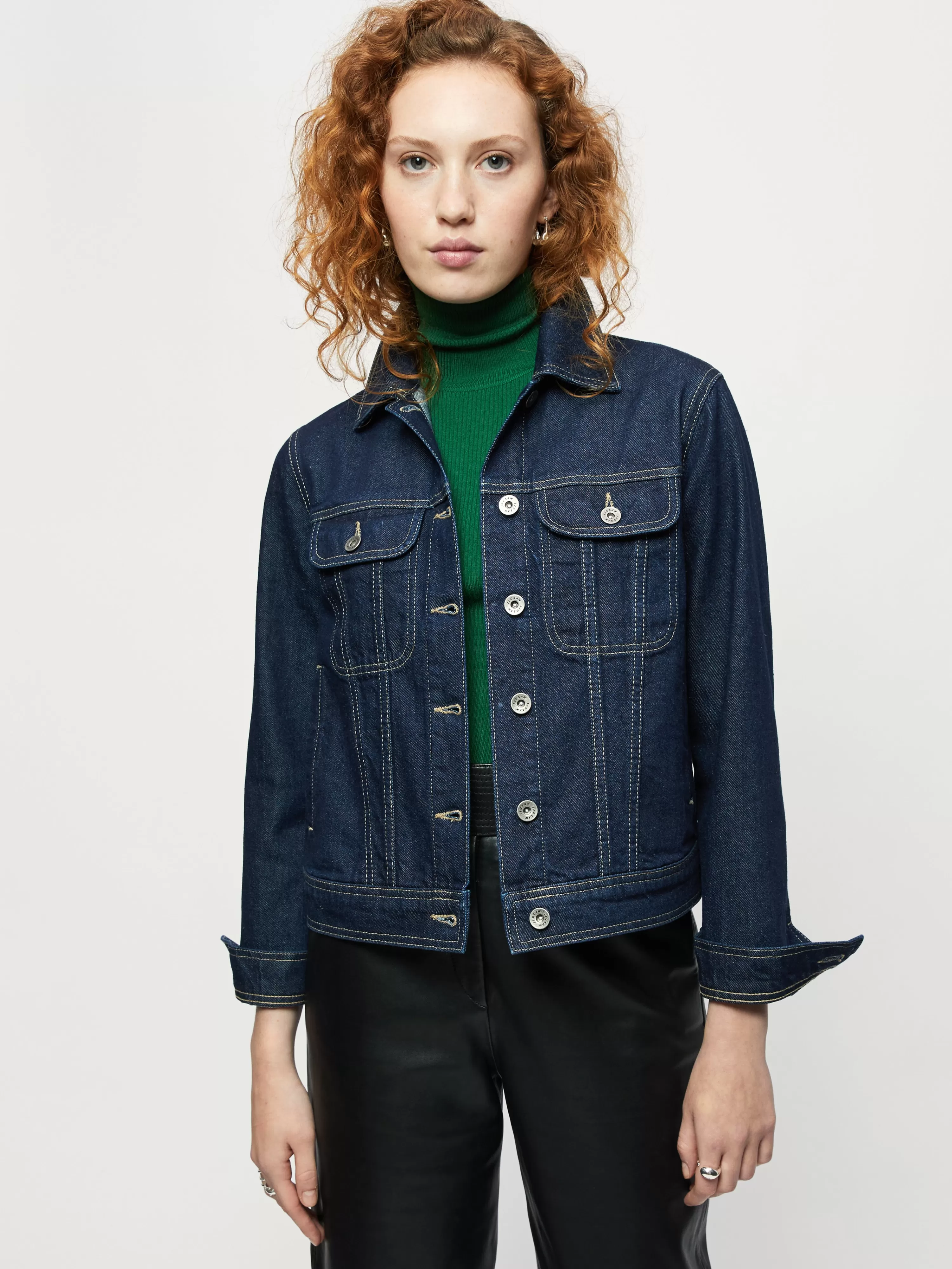 Jigsaw Denim Trucker Jacket-Women Coats & Jackets