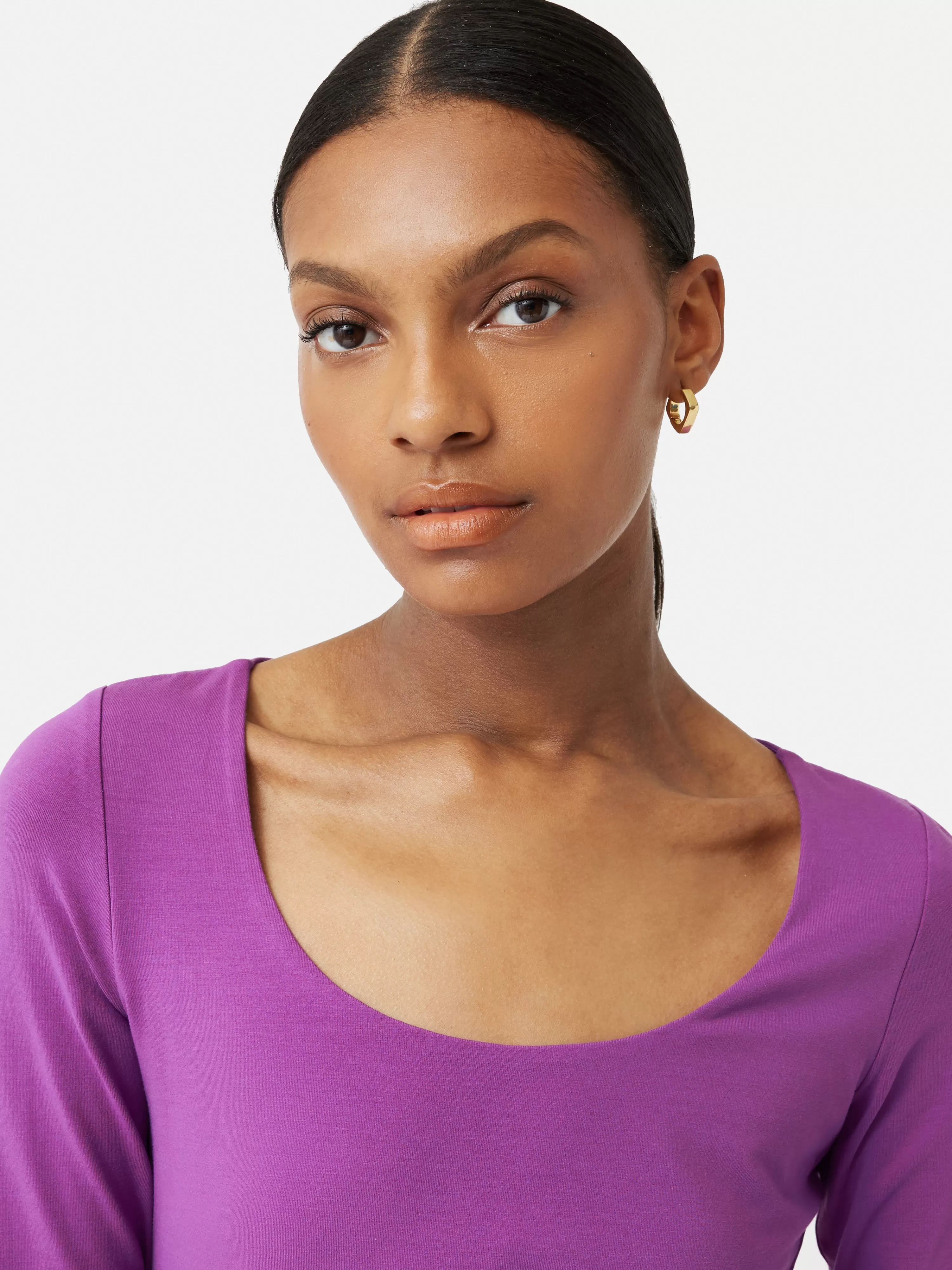 Jigsaw Double Front Ballet Neck Top-Women Tops