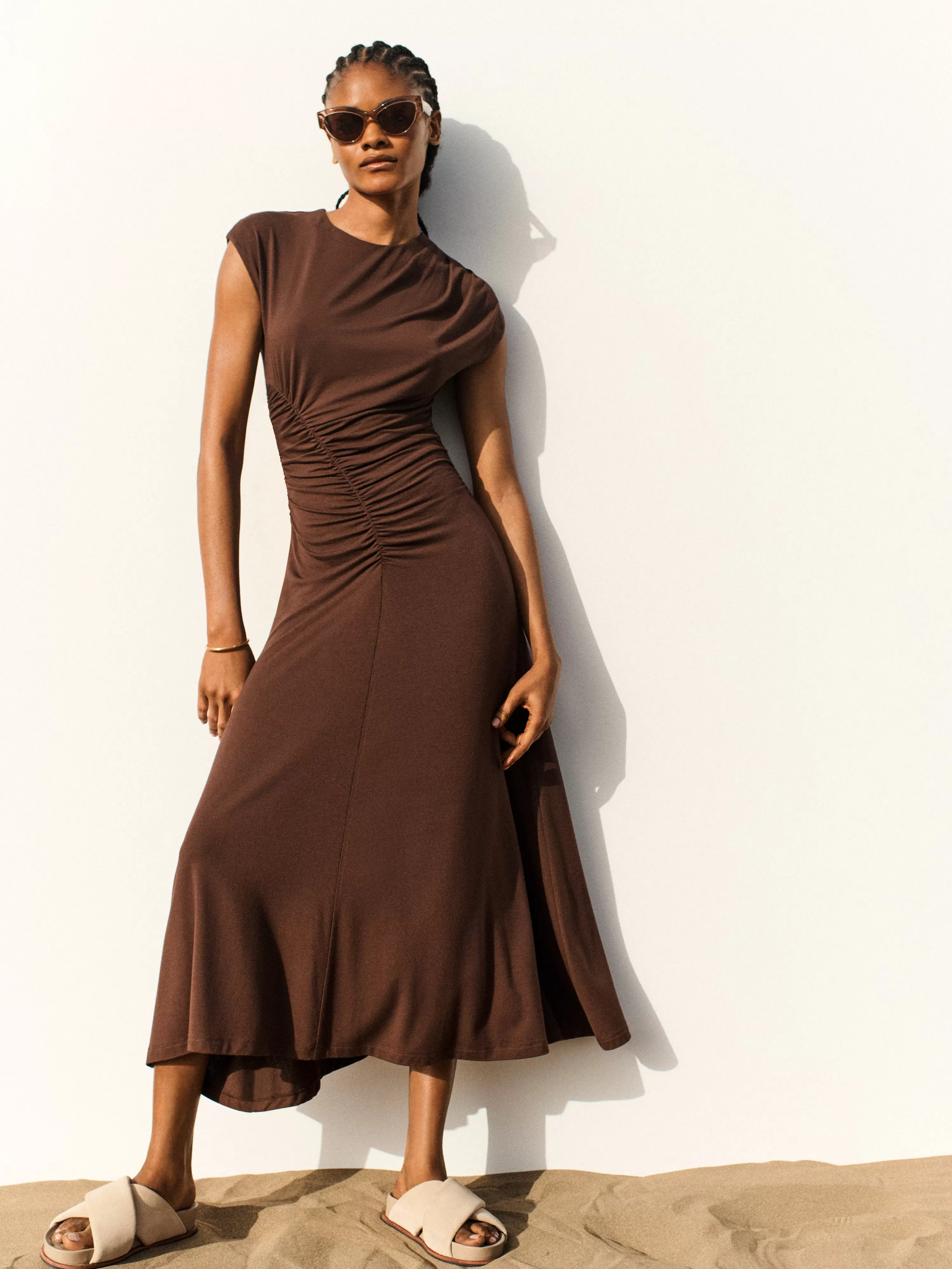 Jigsaw Drape Pleat Jersey Dress-Women Dresses & Jumpsuits