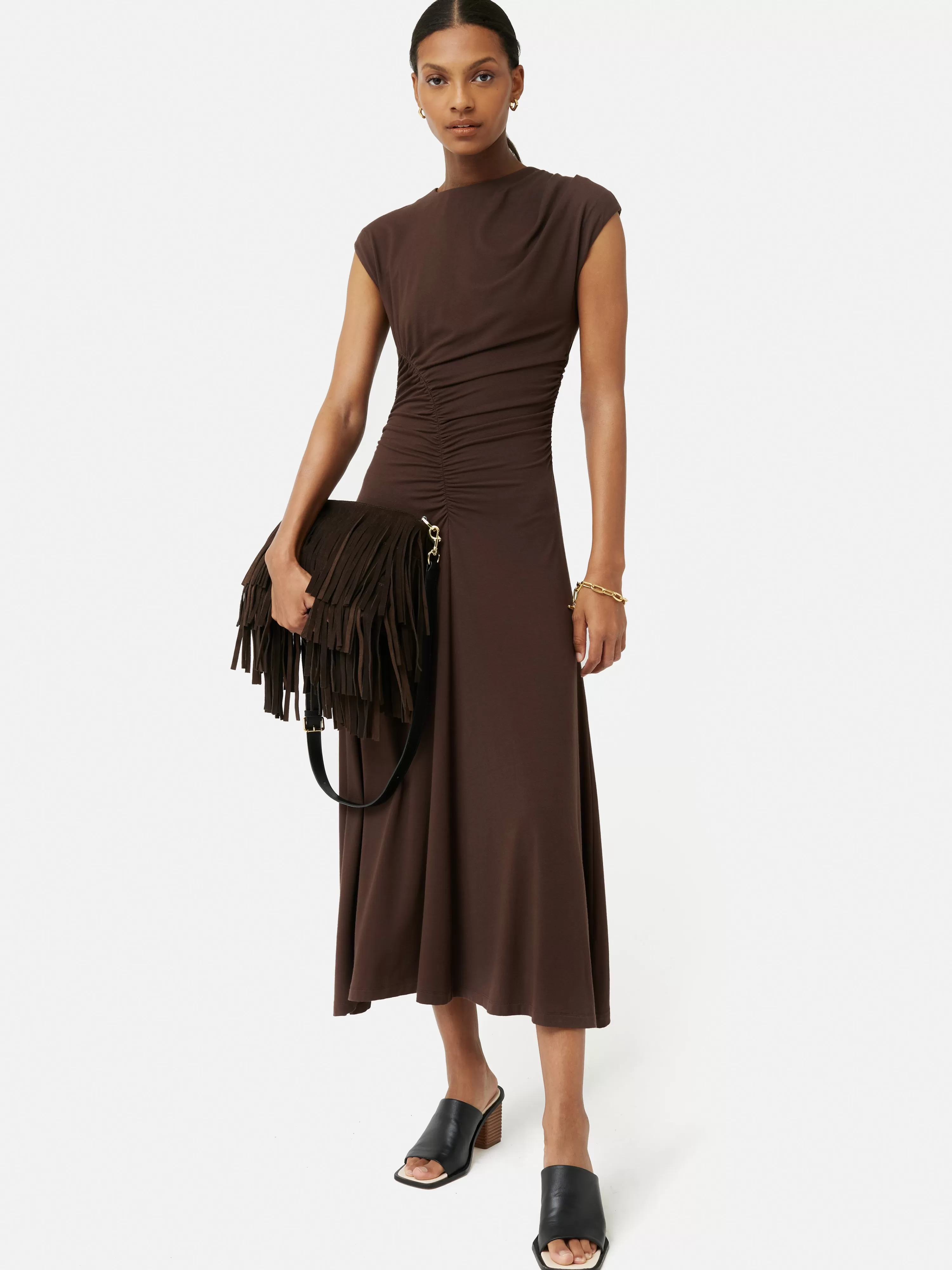 Jigsaw Drape Pleat Jersey Dress-Women Dresses & Jumpsuits