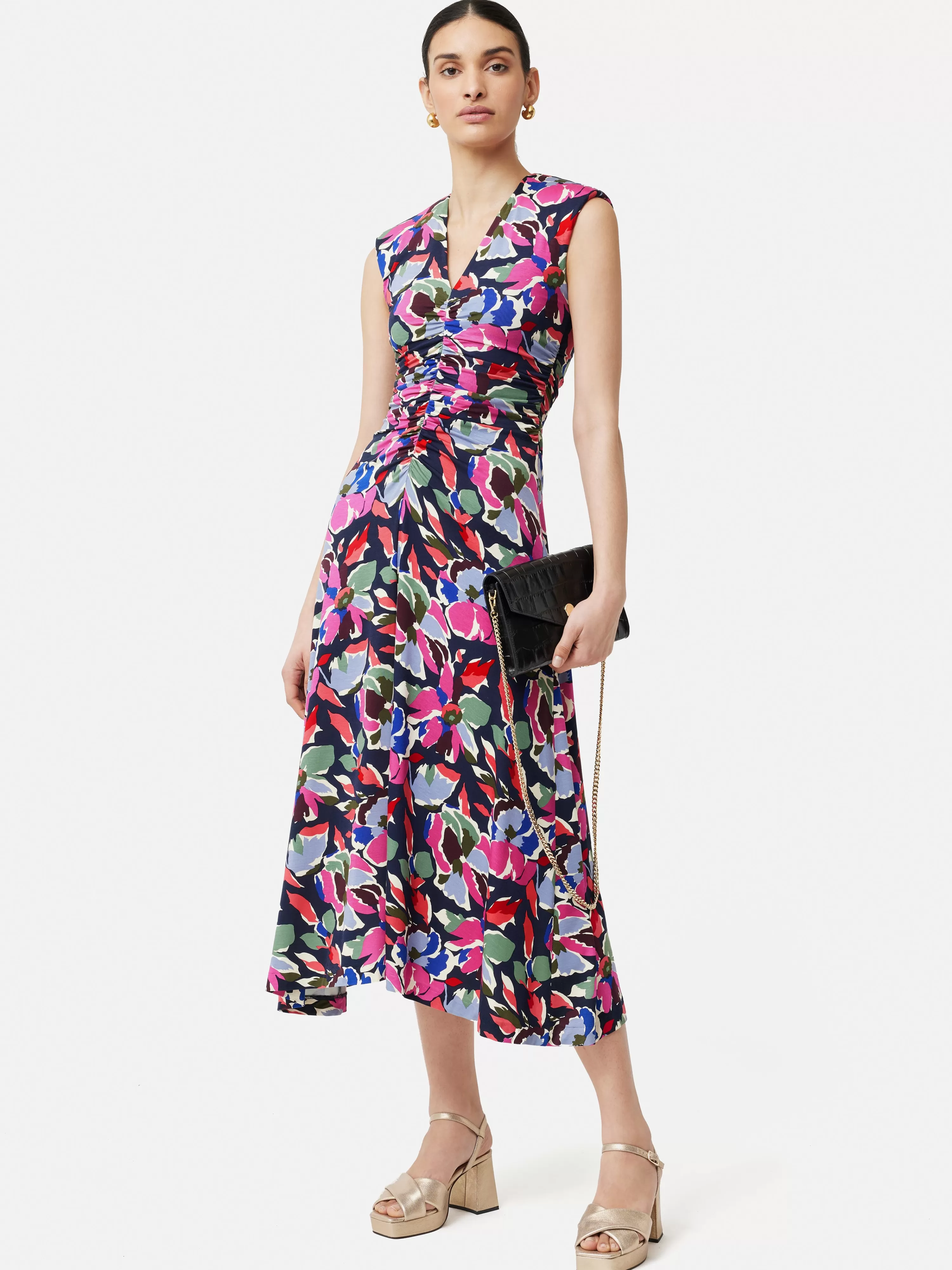 Jigsaw Graphic Pansy Jersey Dress-Women Dresses & Jumpsuits