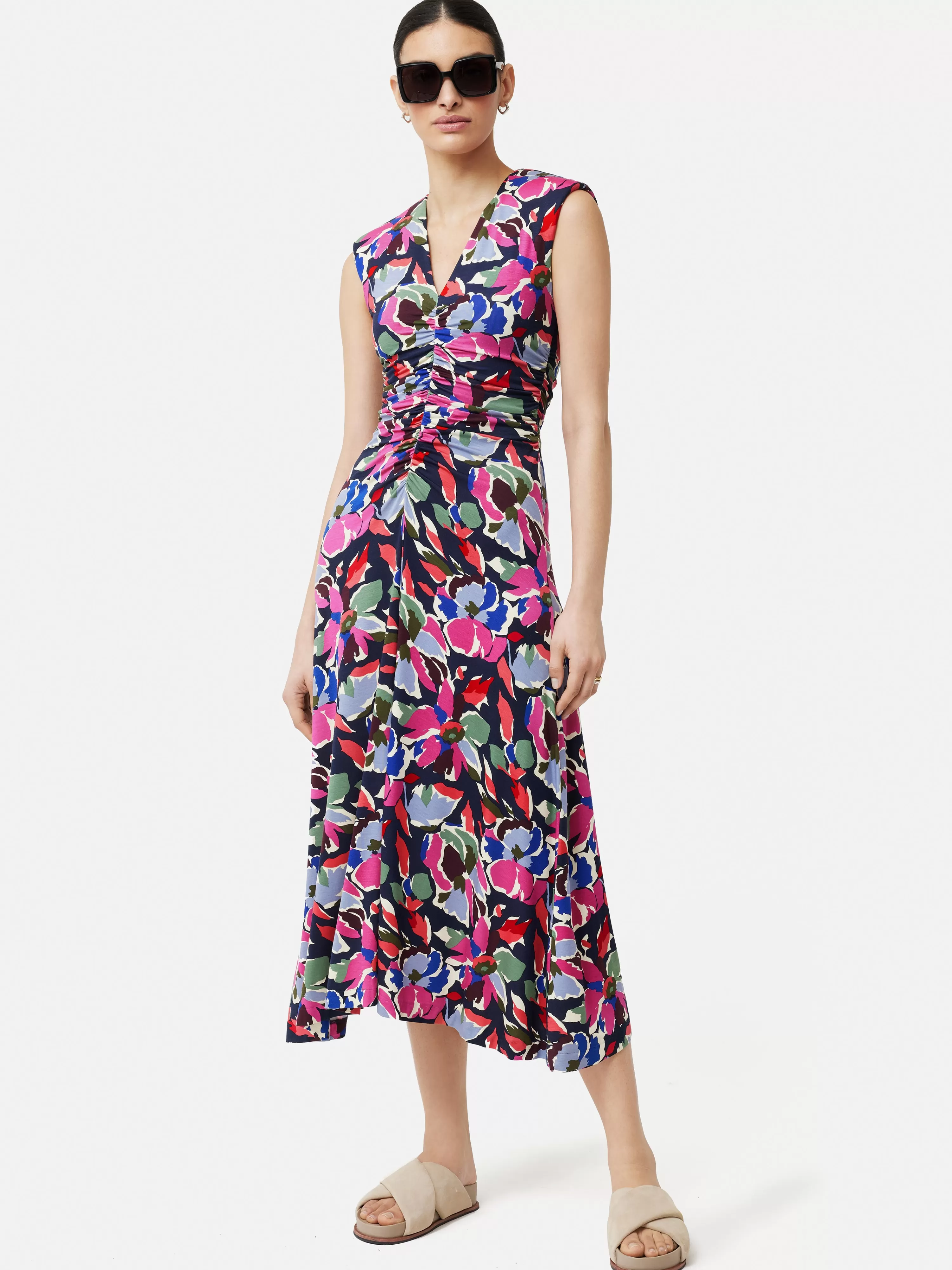 Jigsaw Graphic Pansy Jersey Dress-Women Dresses & Jumpsuits