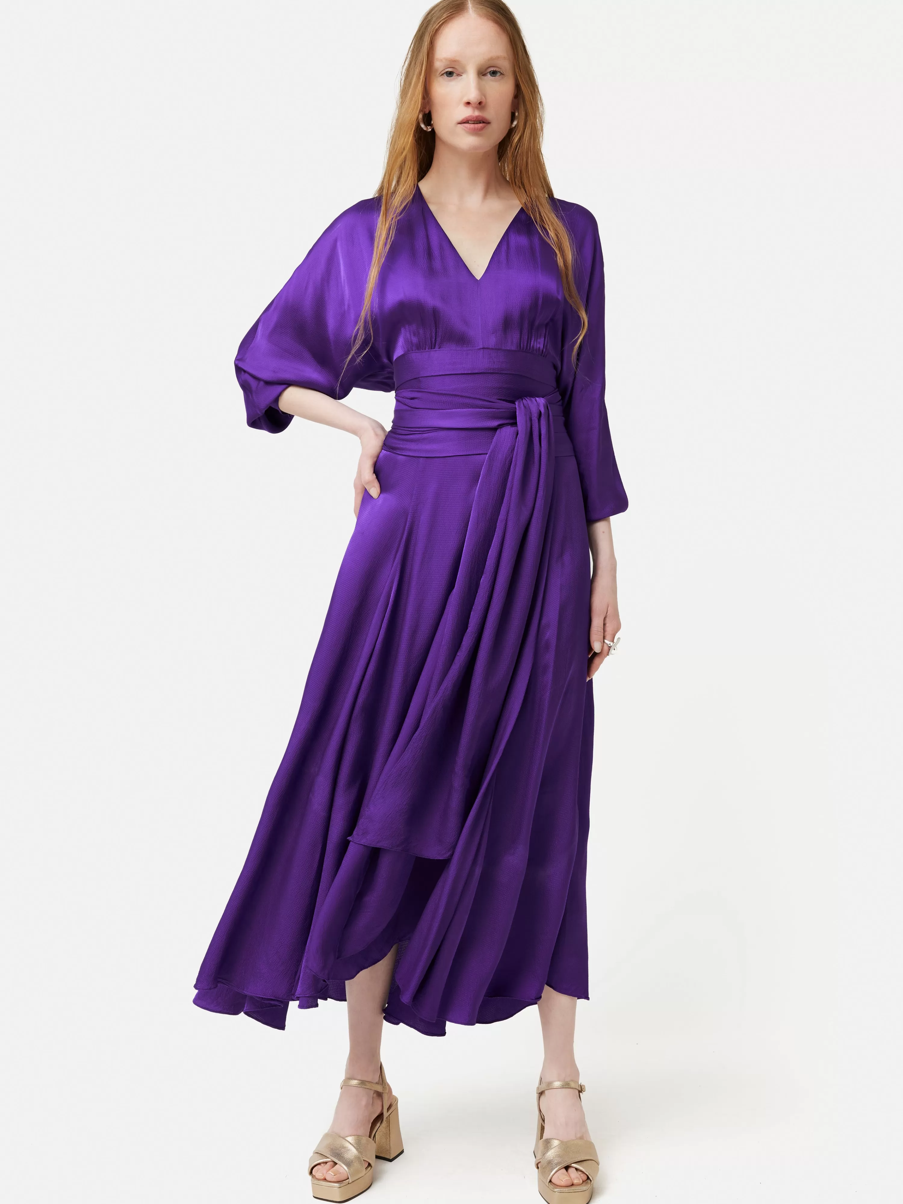 Jigsaw Hammered Satin Sash Dress-Women Dresses & Jumpsuits