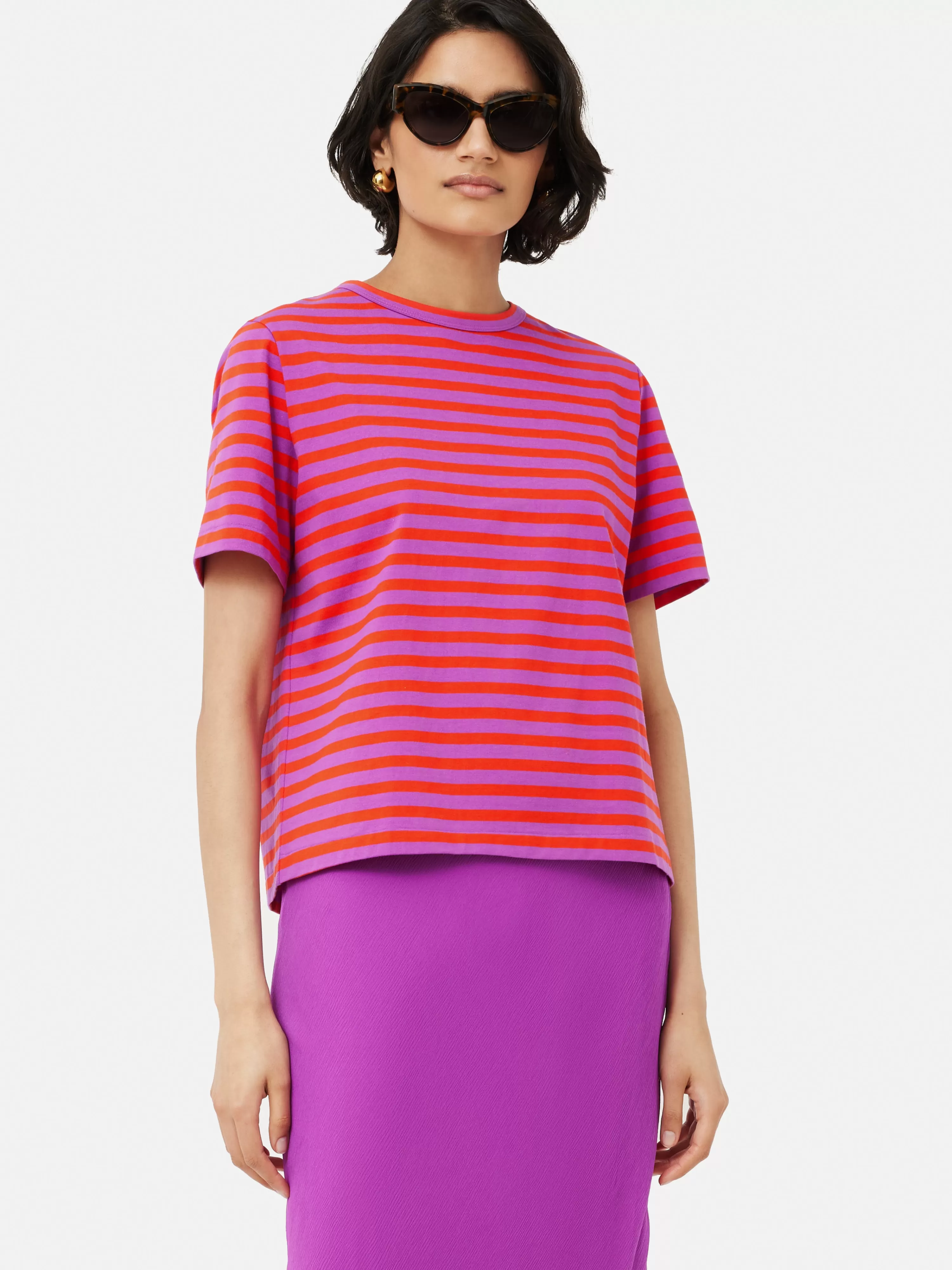 Jigsaw Heavy Cotton Stripe T-Shirt-Women T-Shirts