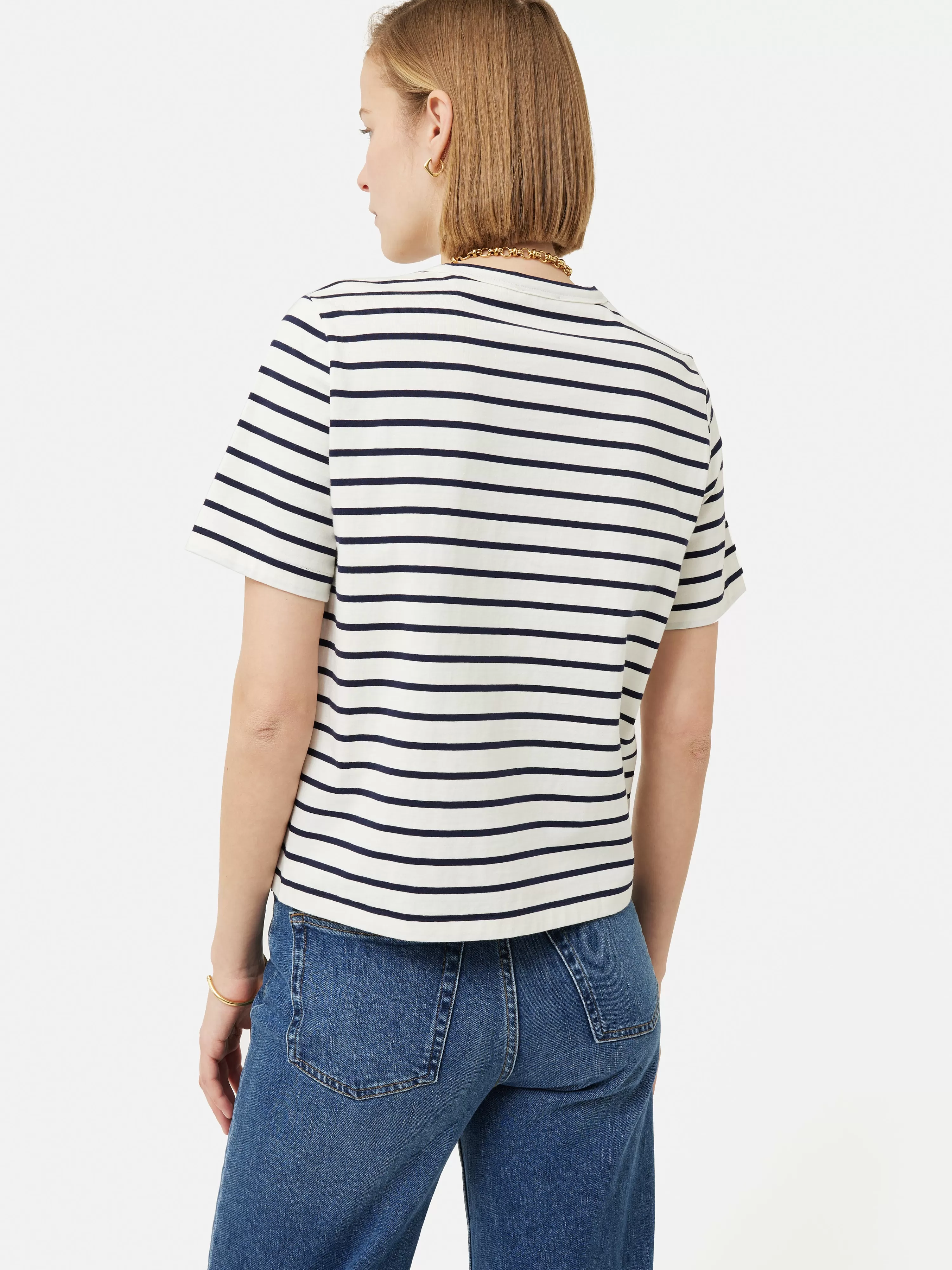 Jigsaw Heavy Cotton Stripe T-Shirt-Women Tops