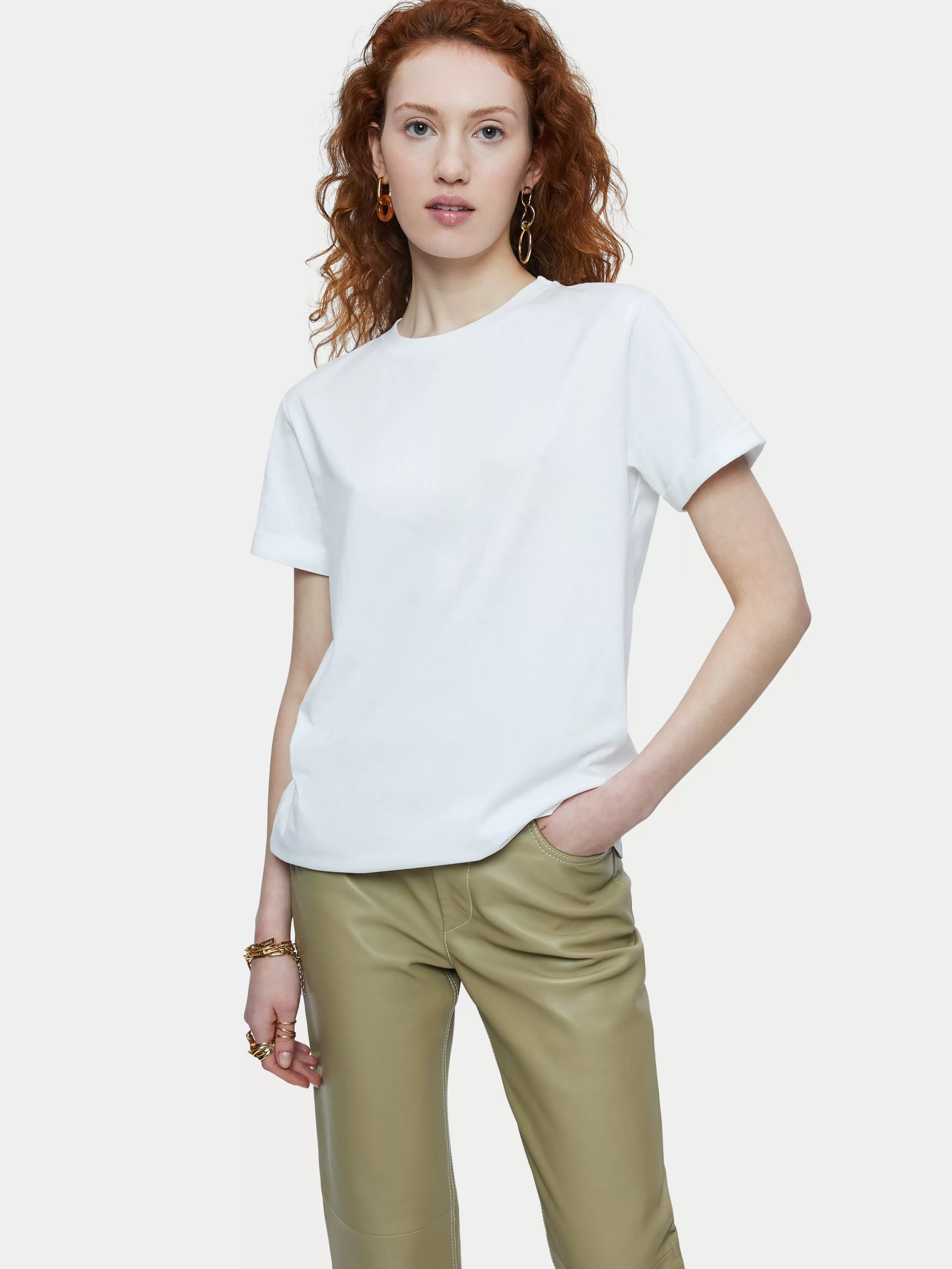 Jigsaw Hove Cotton Boyfriend Tee-Women T-Shirts