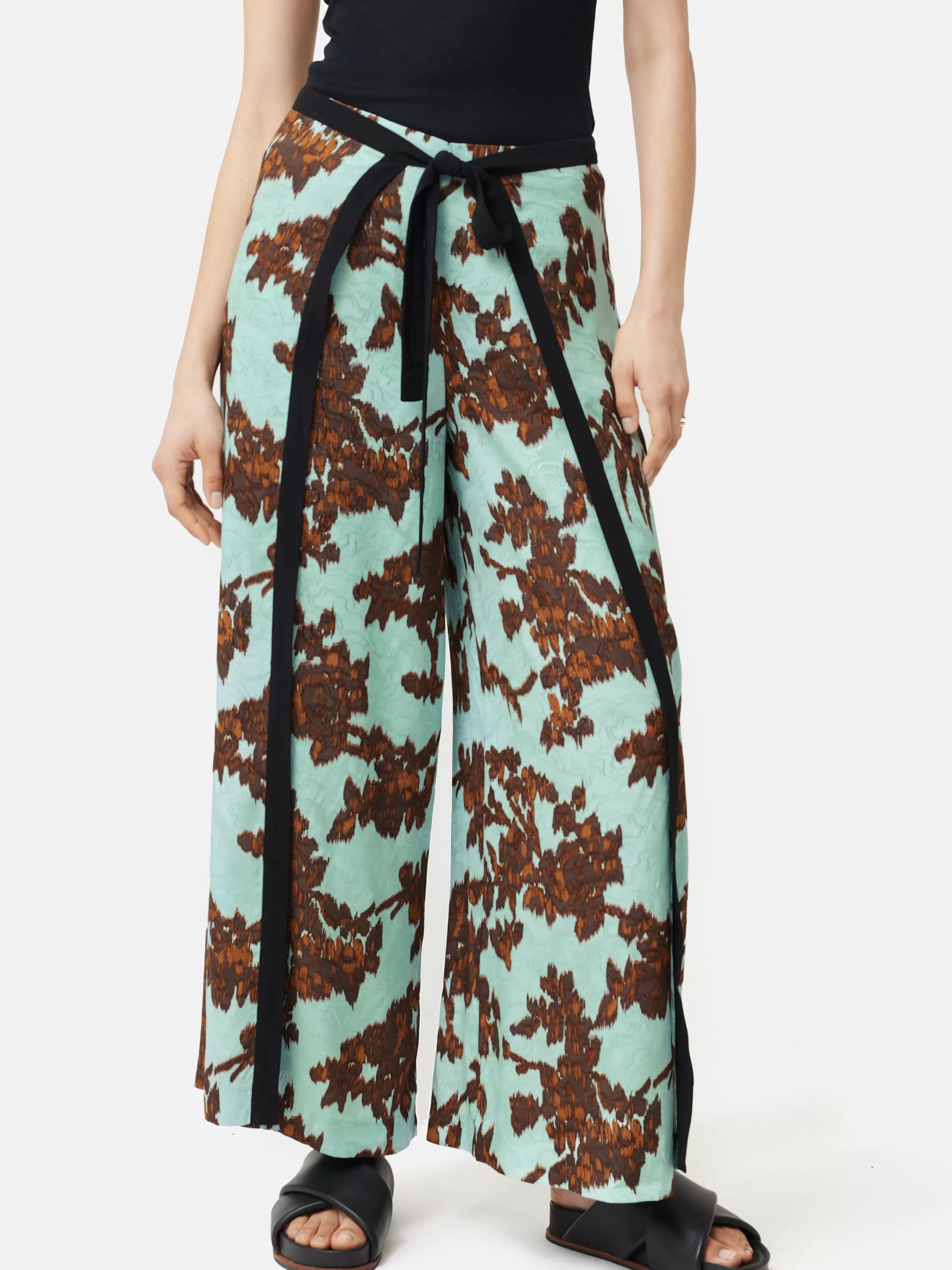 Jigsaw Ikat Posy Jacquard Palazzo-Women Trousers