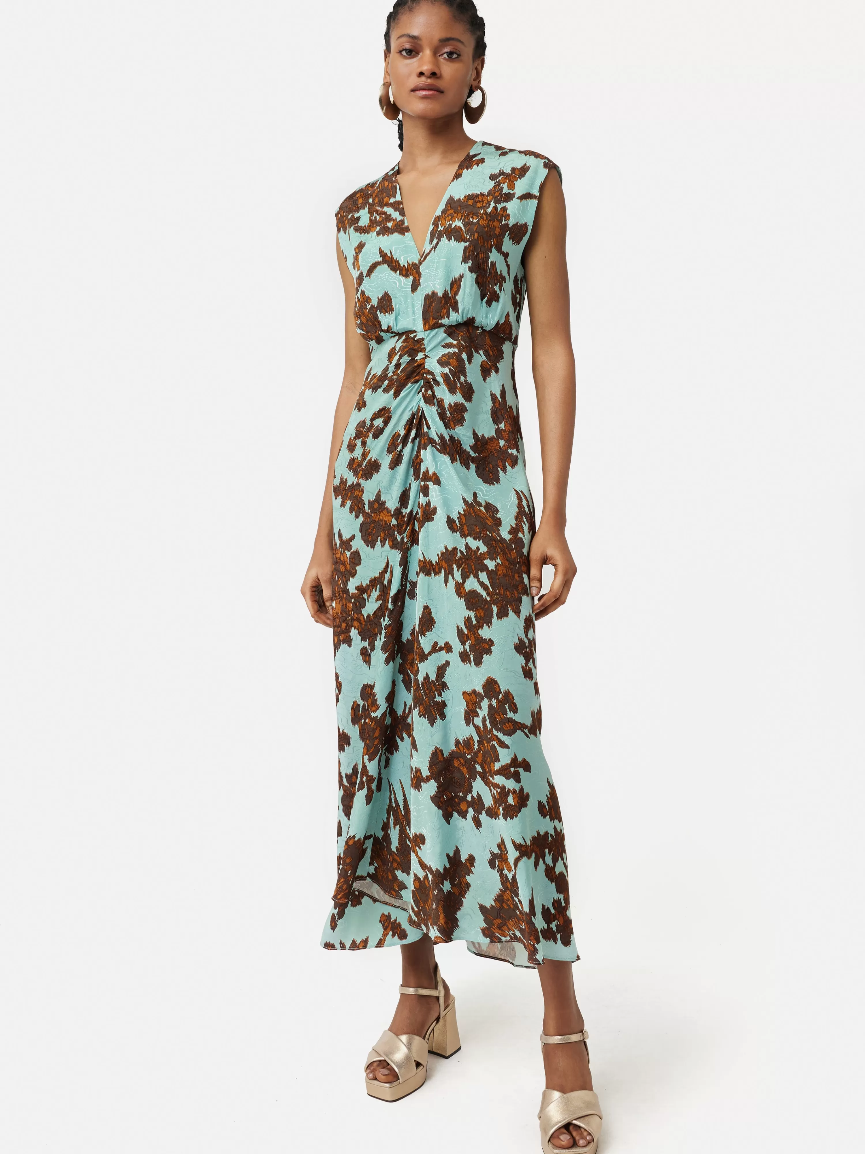 Jigsaw Ikat Posy Jacquard Ruched Dress-Women Dresses & Jumpsuits