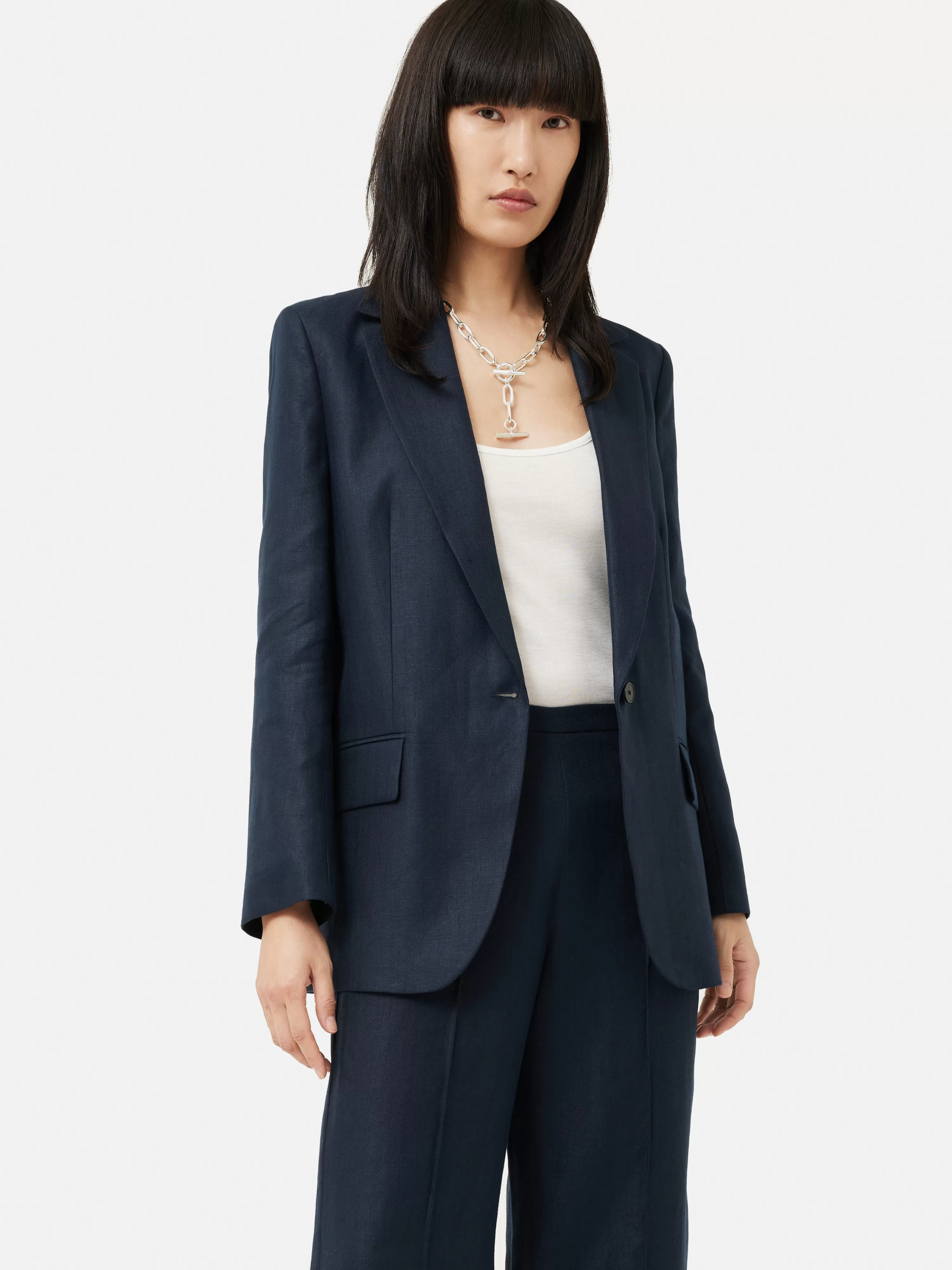 Jigsaw Irish Linen Gibson Blazer-Women Coats & Jackets