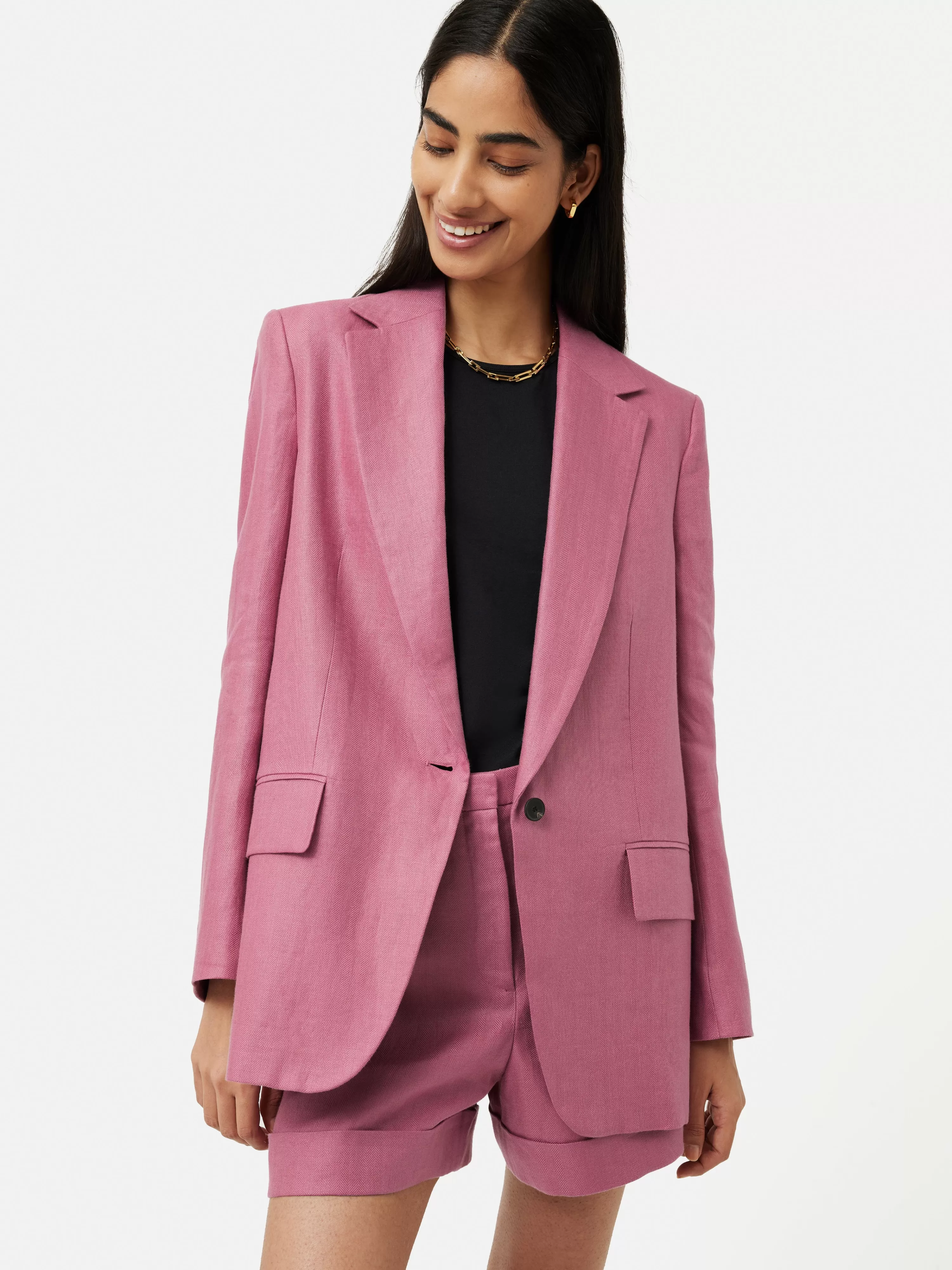 Jigsaw Irish Linen Gibson Blazer-Women Coats & Jackets