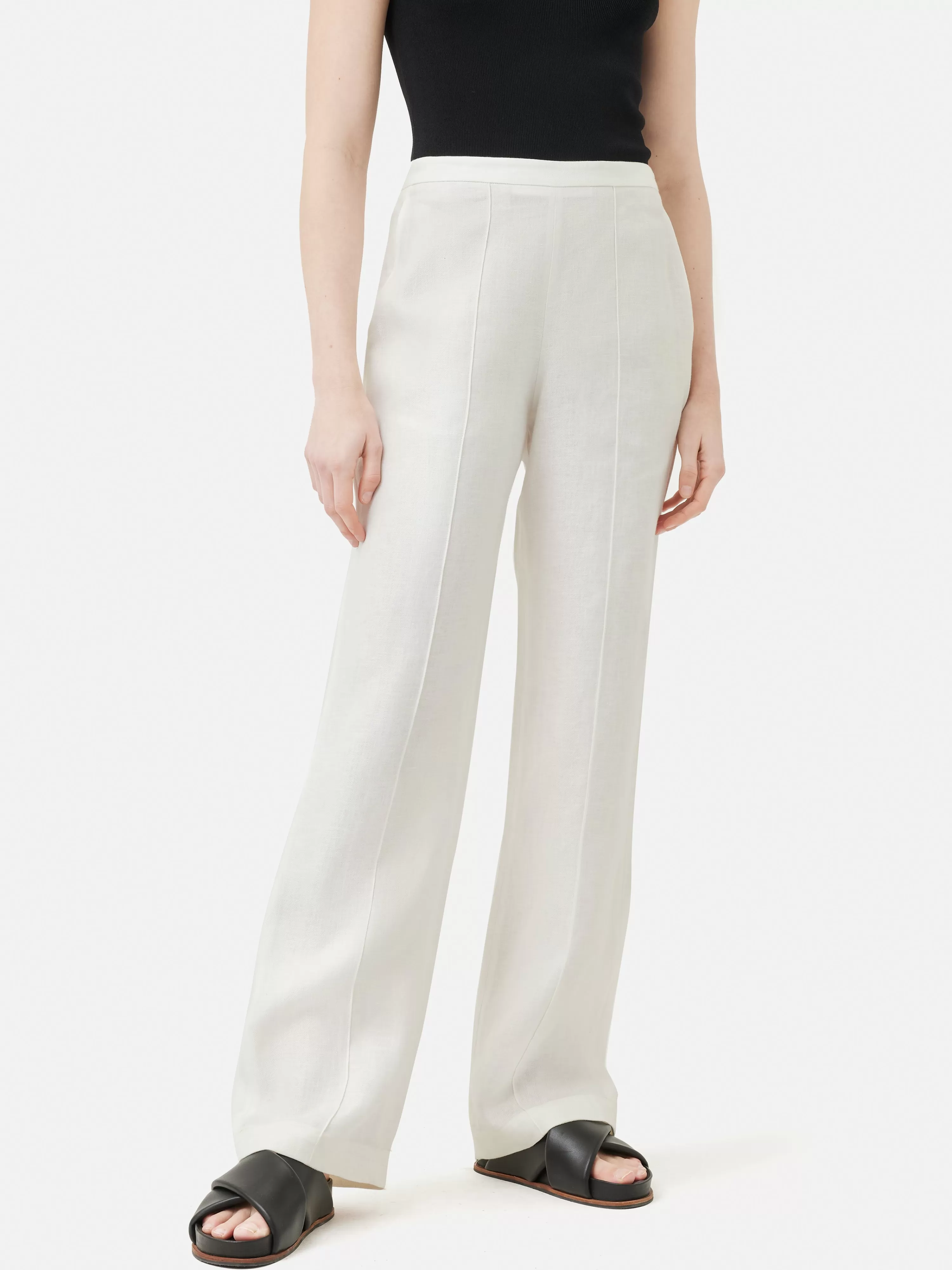 Jigsaw Irish Linen Palazzo Trouser-Women Trousers