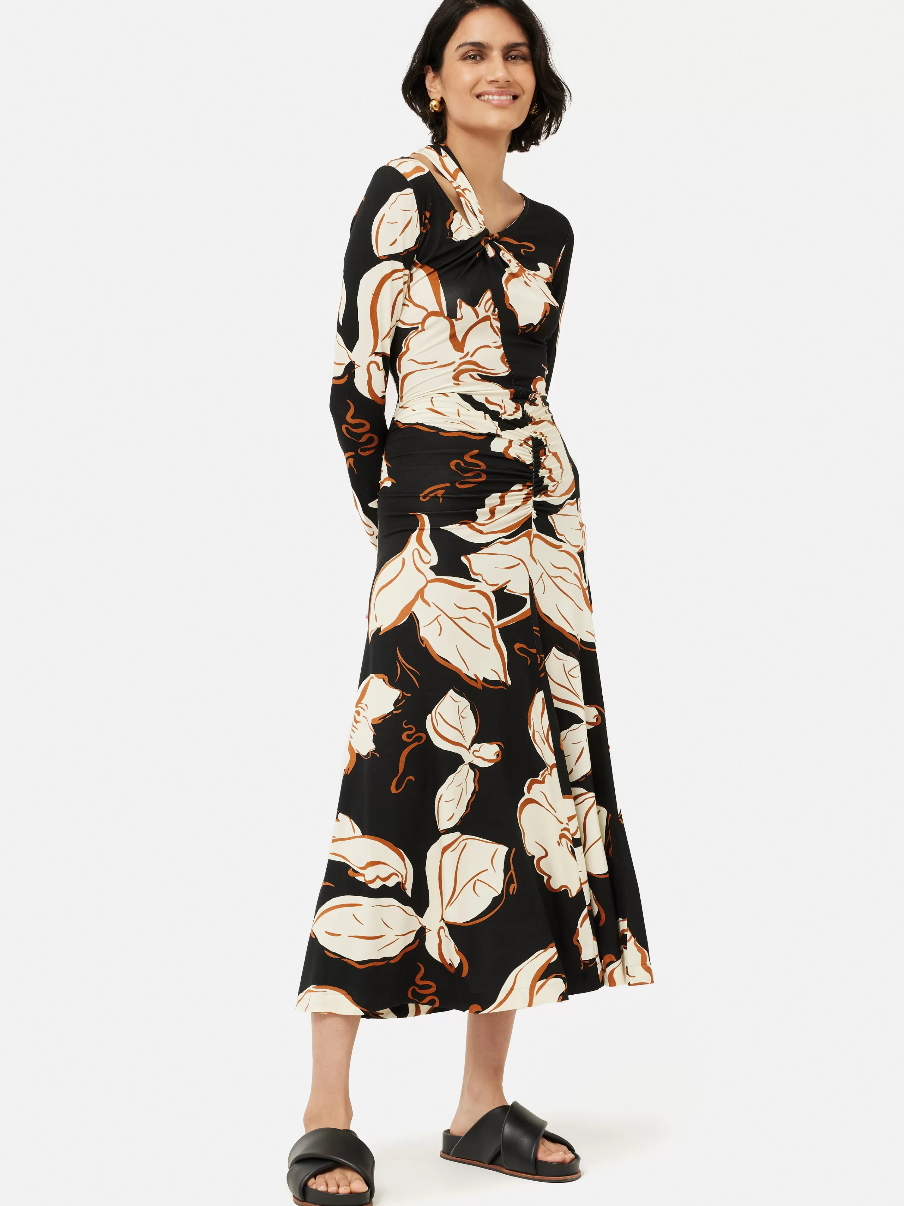 Jigsaw Leaf Outline Jersey Dress-Women Dresses & Jumpsuits