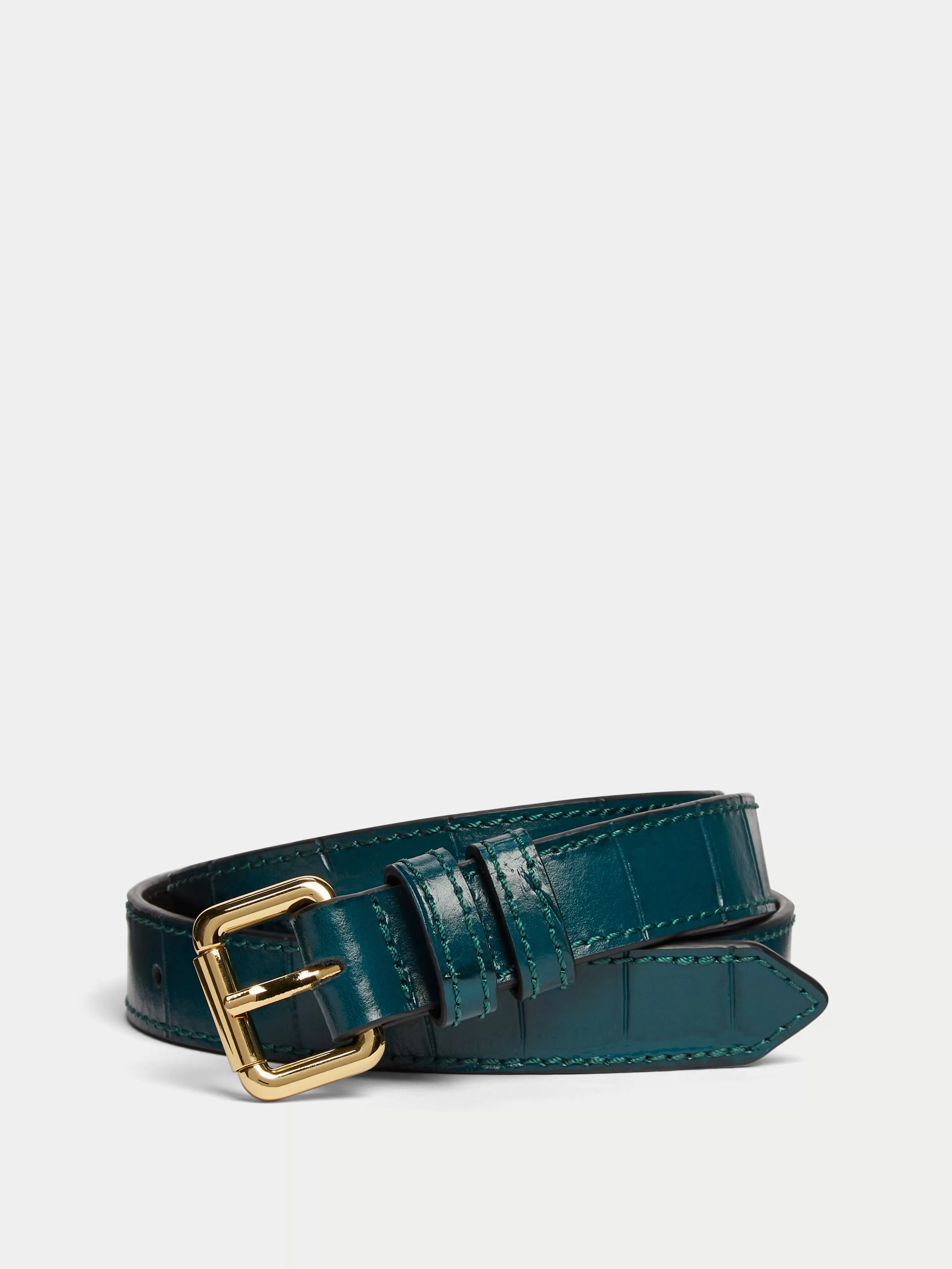 Jigsaw Leather Croc Belt-Women Belts