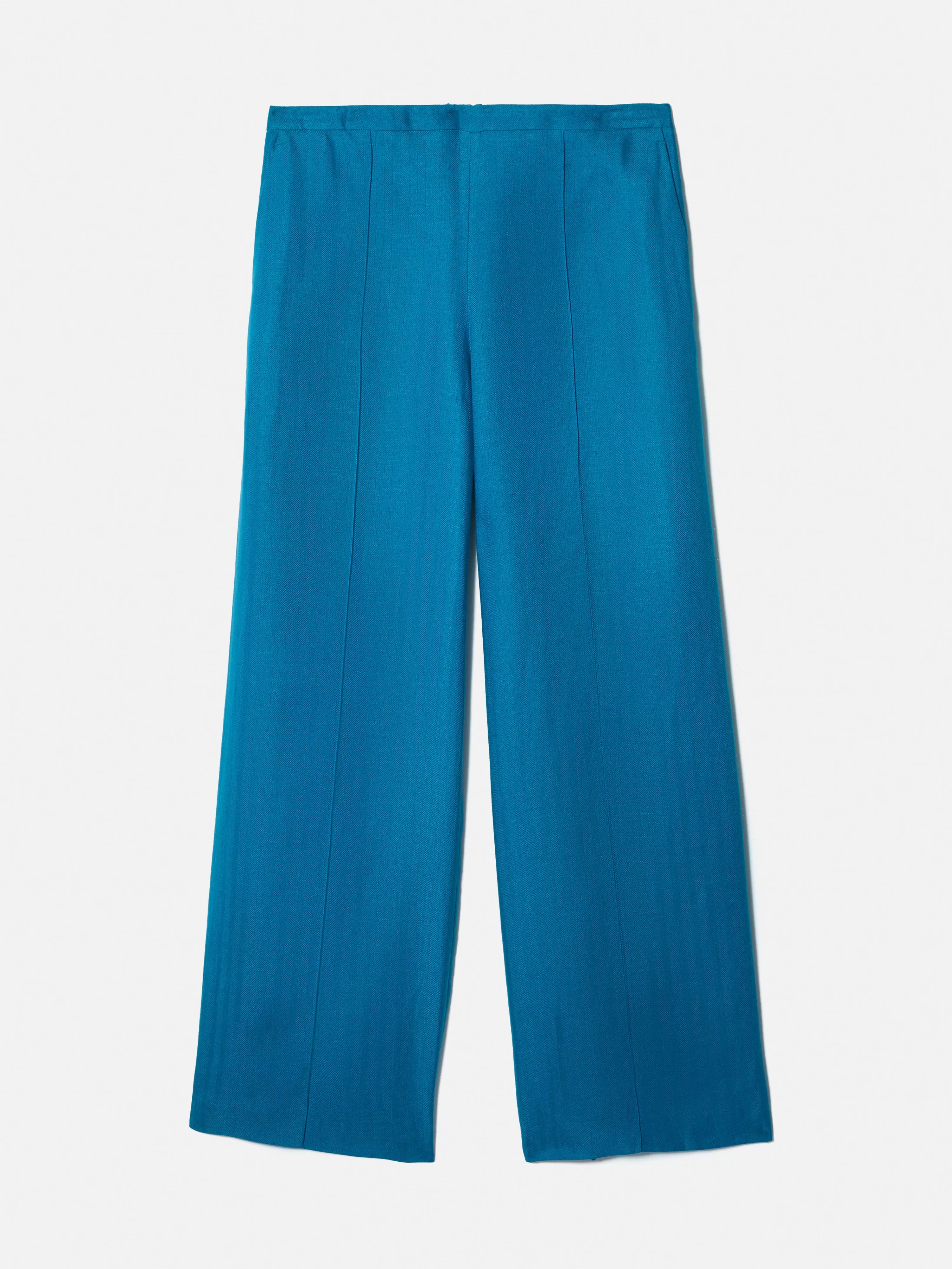 Jigsaw Linen Herringbone Palazzo-Women Trousers