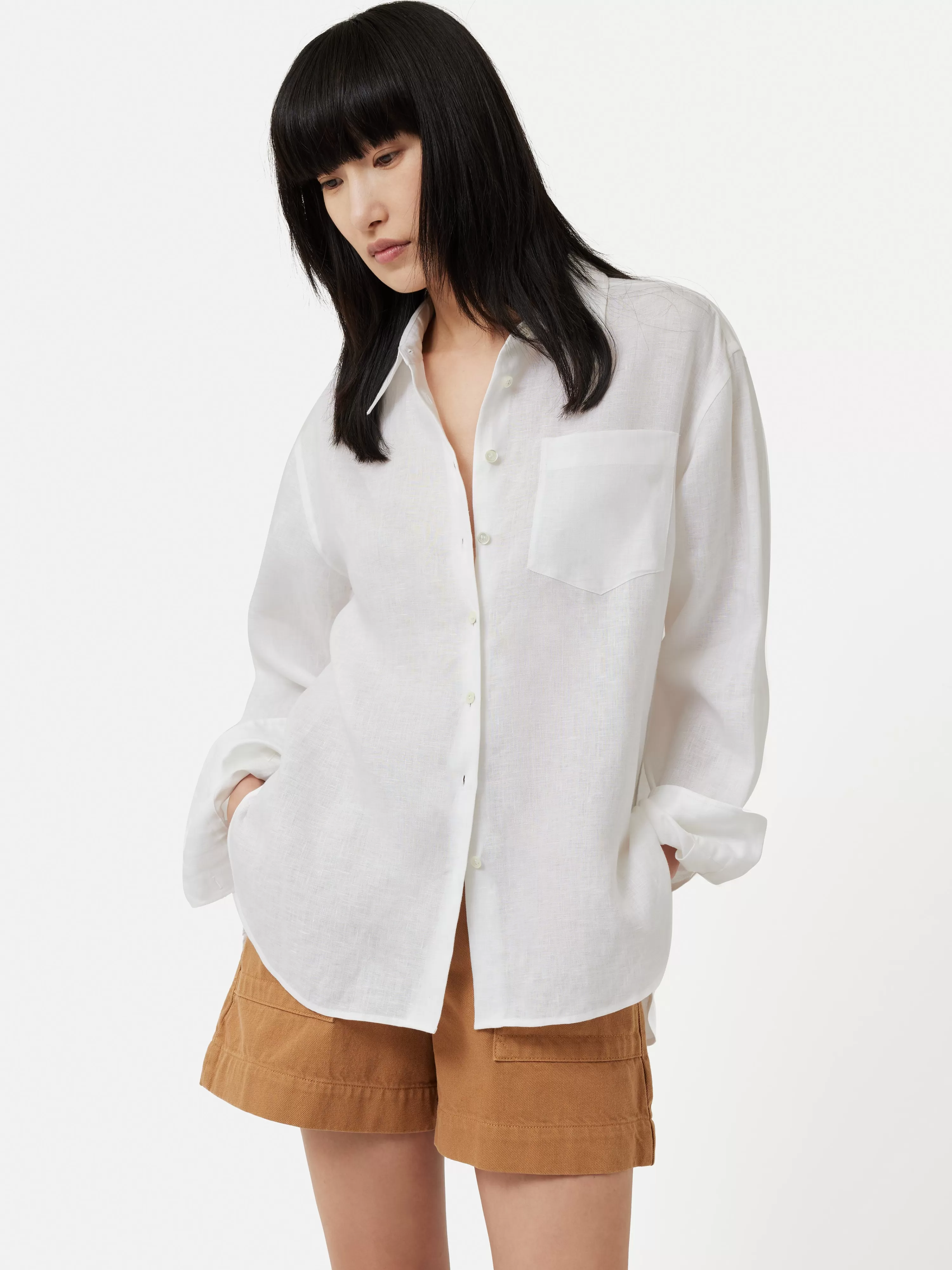 Jigsaw Linen Relaxed Shirt-Women Shirts & Blouses