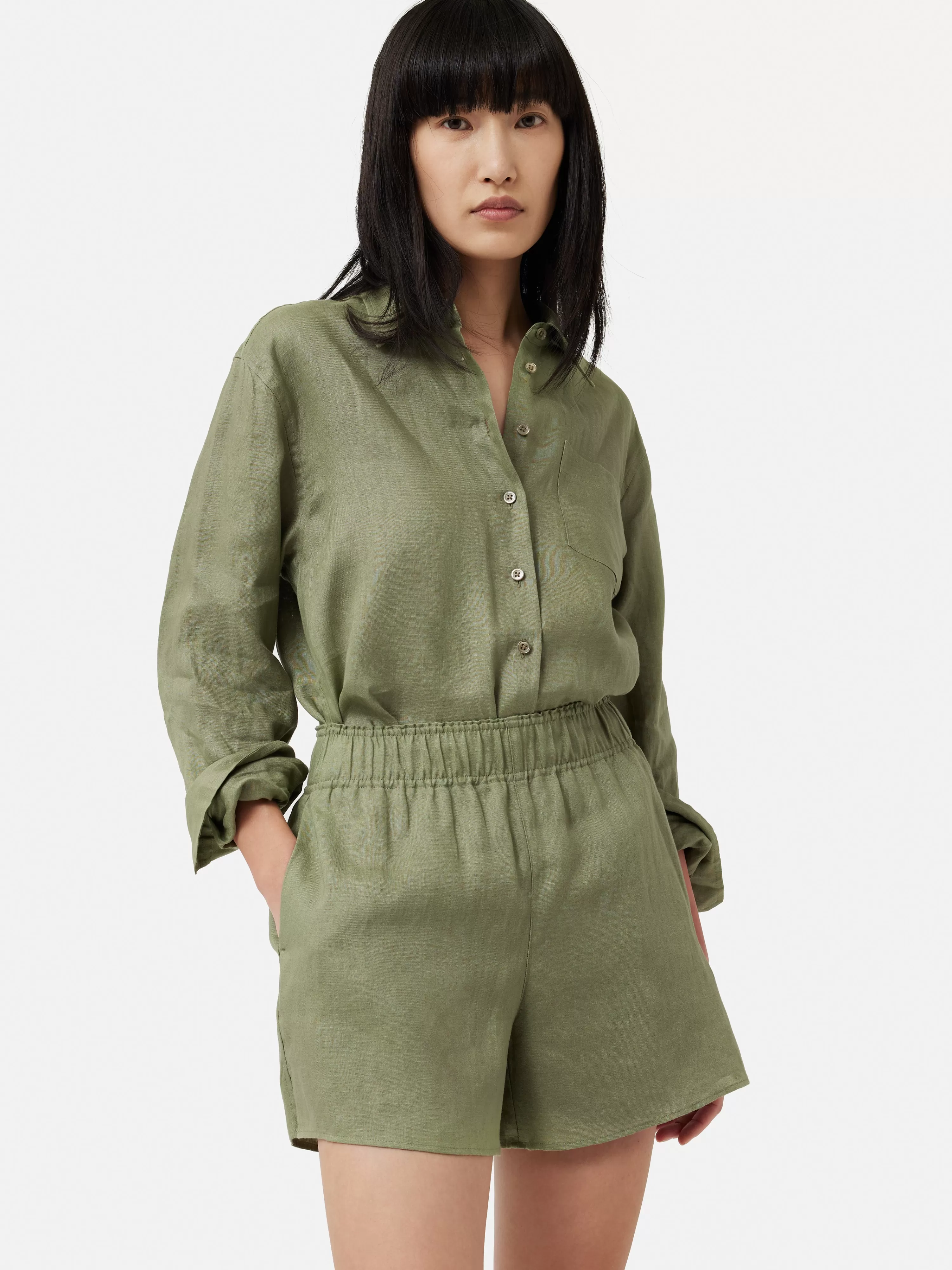 Jigsaw Linen Relaxed Shirt-Women Co-Ords & Suiting