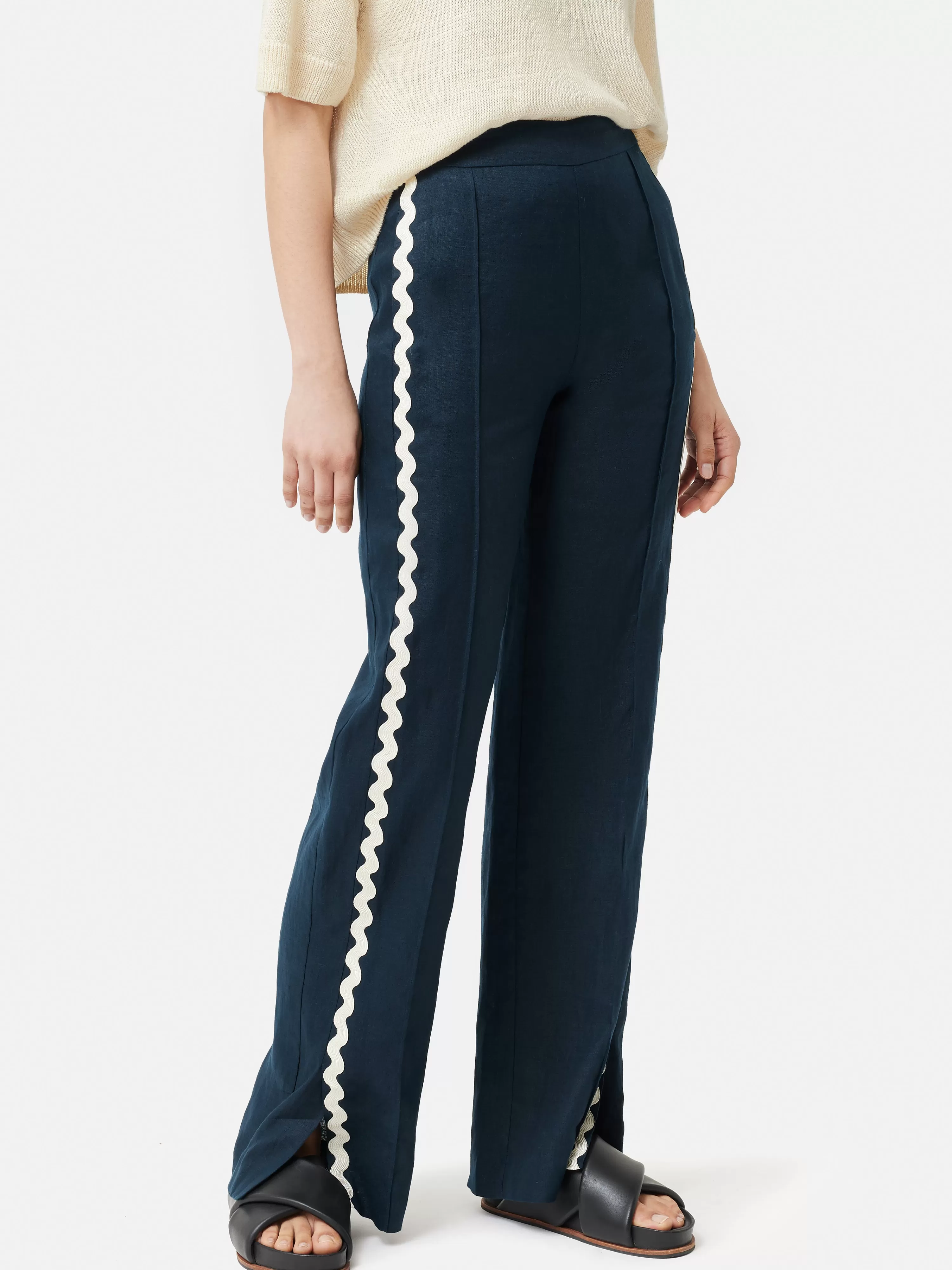 Jigsaw Linen Ric Rac Trouser-Women Trousers